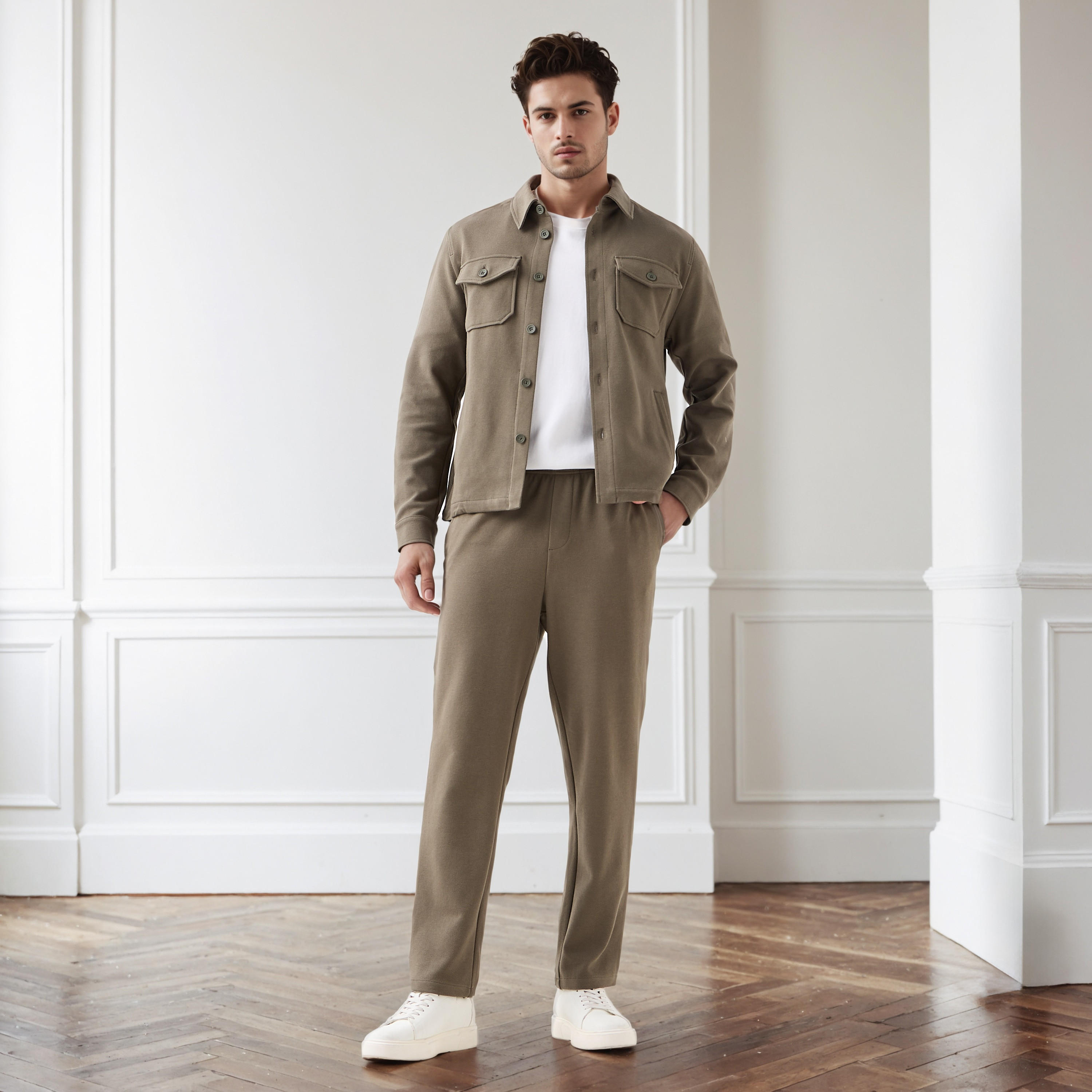 Men Regular Fit Flexi Waist Pants with Pockets-men-clothing-bottoms-joggers-image-2