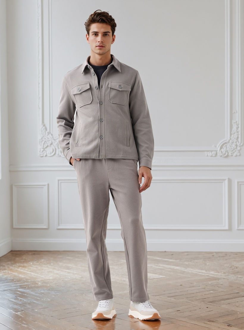 بنطلون رجالي بخصر مرن وقصة عادية وجيوب-men-clothing-bottoms-joggers-image-2