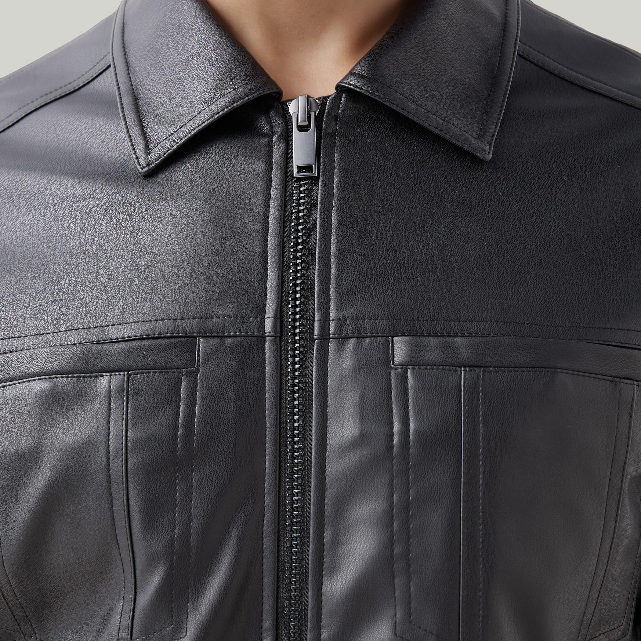 Men Regular Fit Zip Through Biker Jacket-men-clothing-jacketsandblazers-jackets-image-5