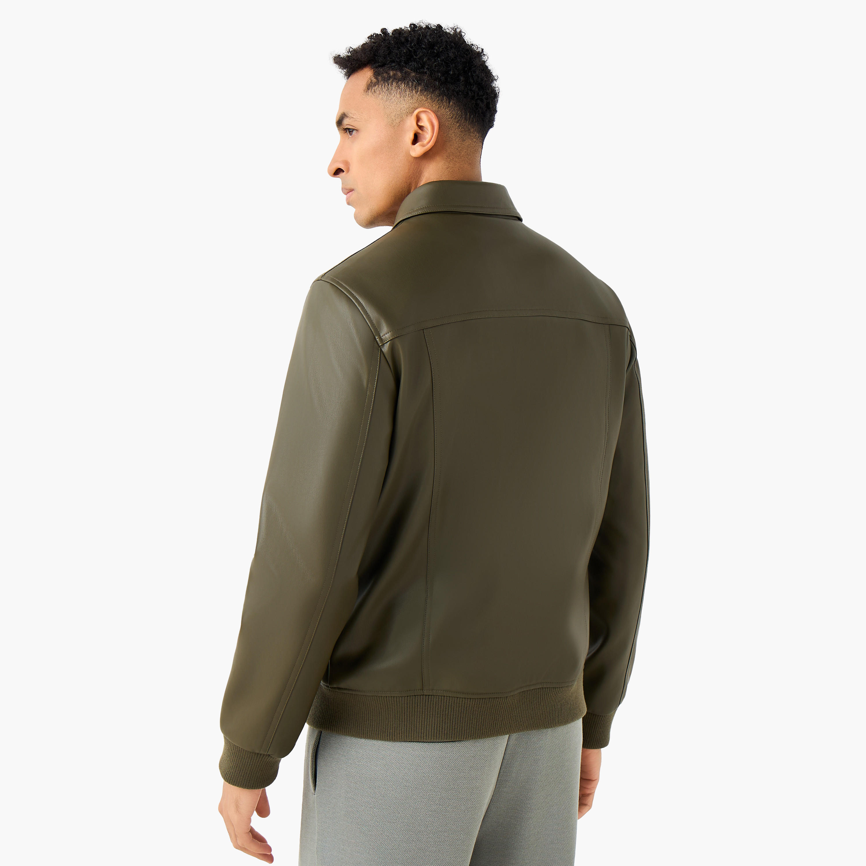 Men Regular Fit Zip Through Biker Jacket-men-clothing-jacketsandblazers-jackets-image-4