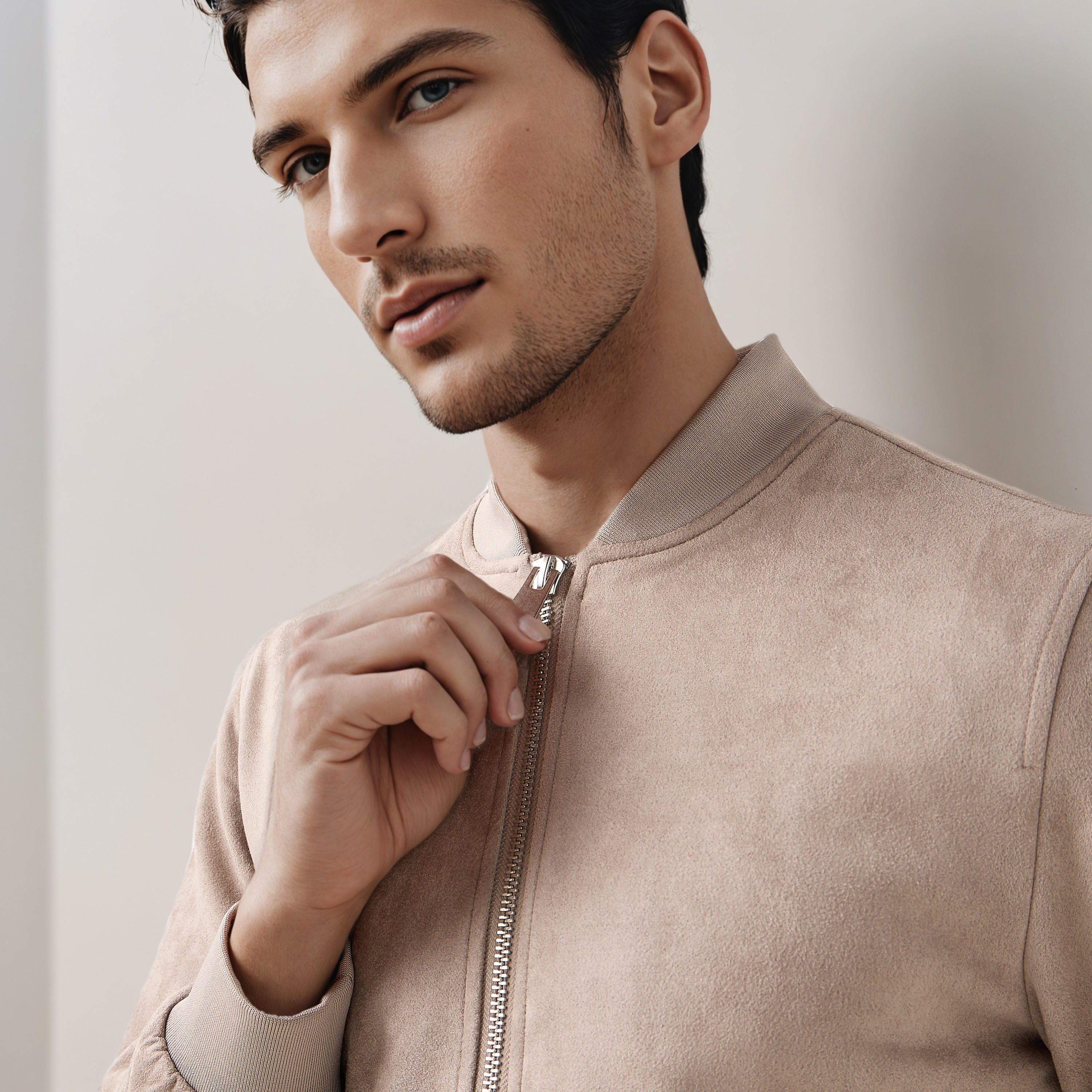 Men Regular Fit Mandarin Collar Bomber Jacket-men-clothing-jacketsandblazers-jackets-image-5