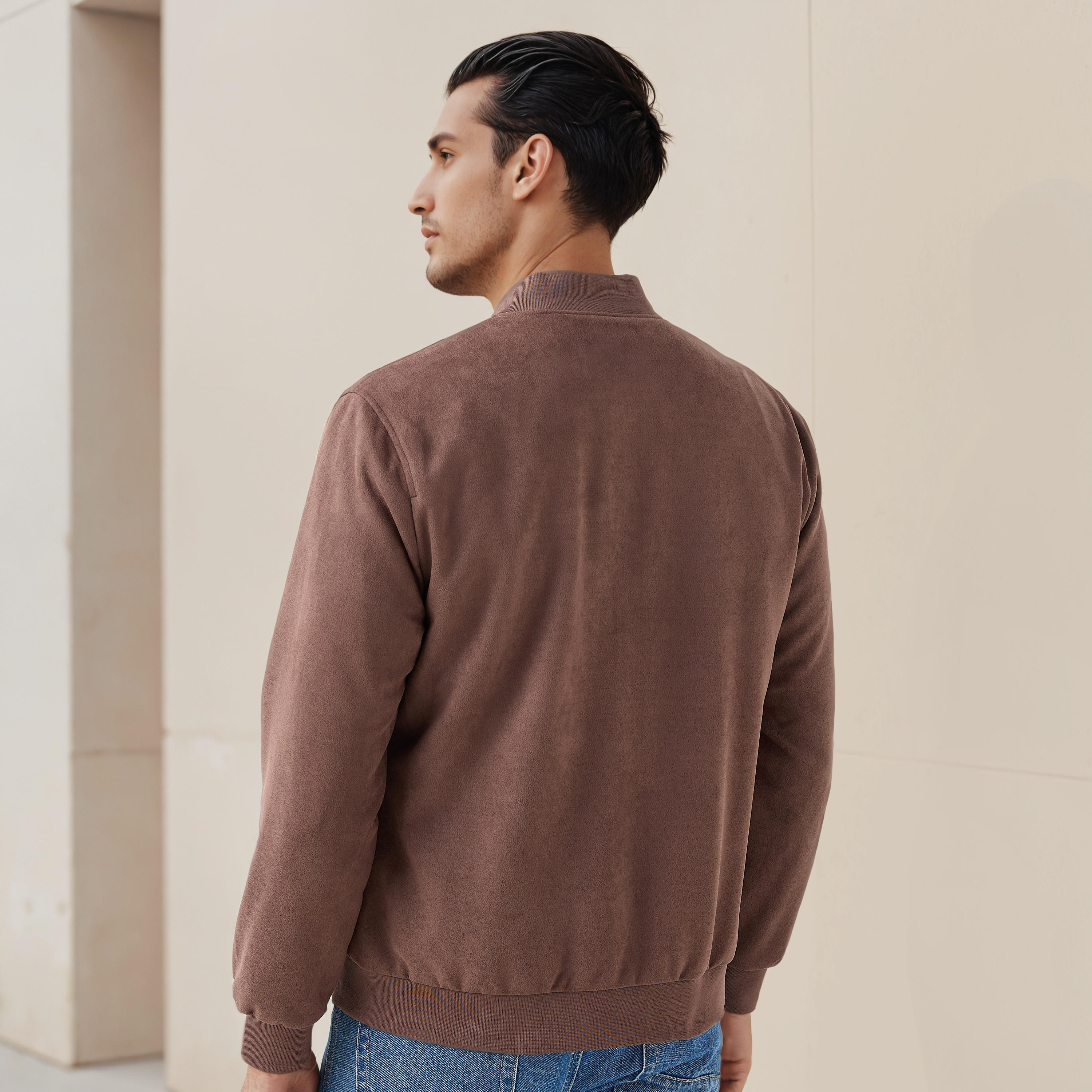 Men Regular Fit Mandarin Collar Bomber Jacket-men-clothing-jacketsandblazers-jackets-image-3
