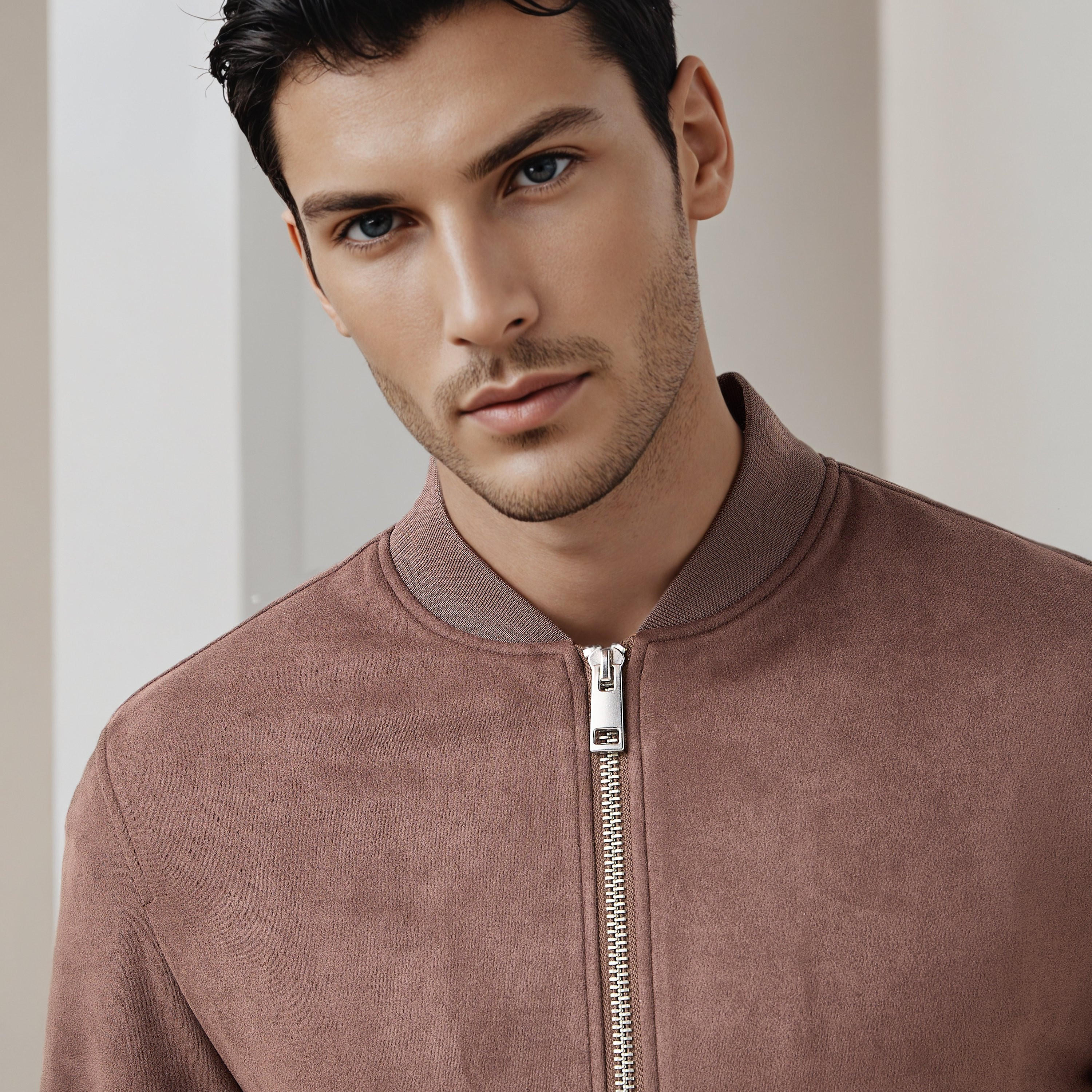 Men Regular Fit Mandarin Collar Bomber Jacket-men-clothing-jacketsandblazers-jackets-image-5