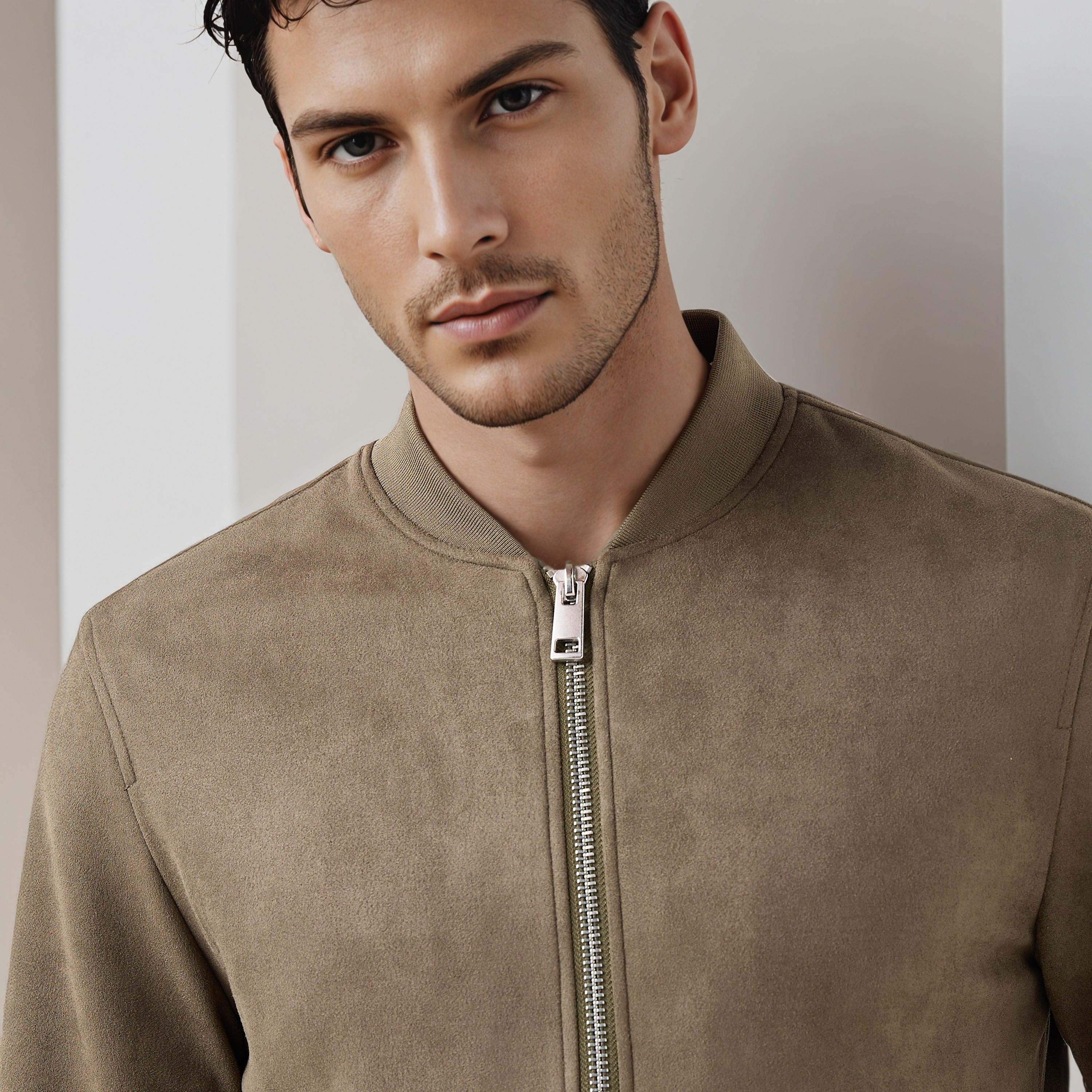 Men Regular Fit Mandarin Collar Bomber Jacket-men-clothing-jacketsandblazers-jackets-image-3
