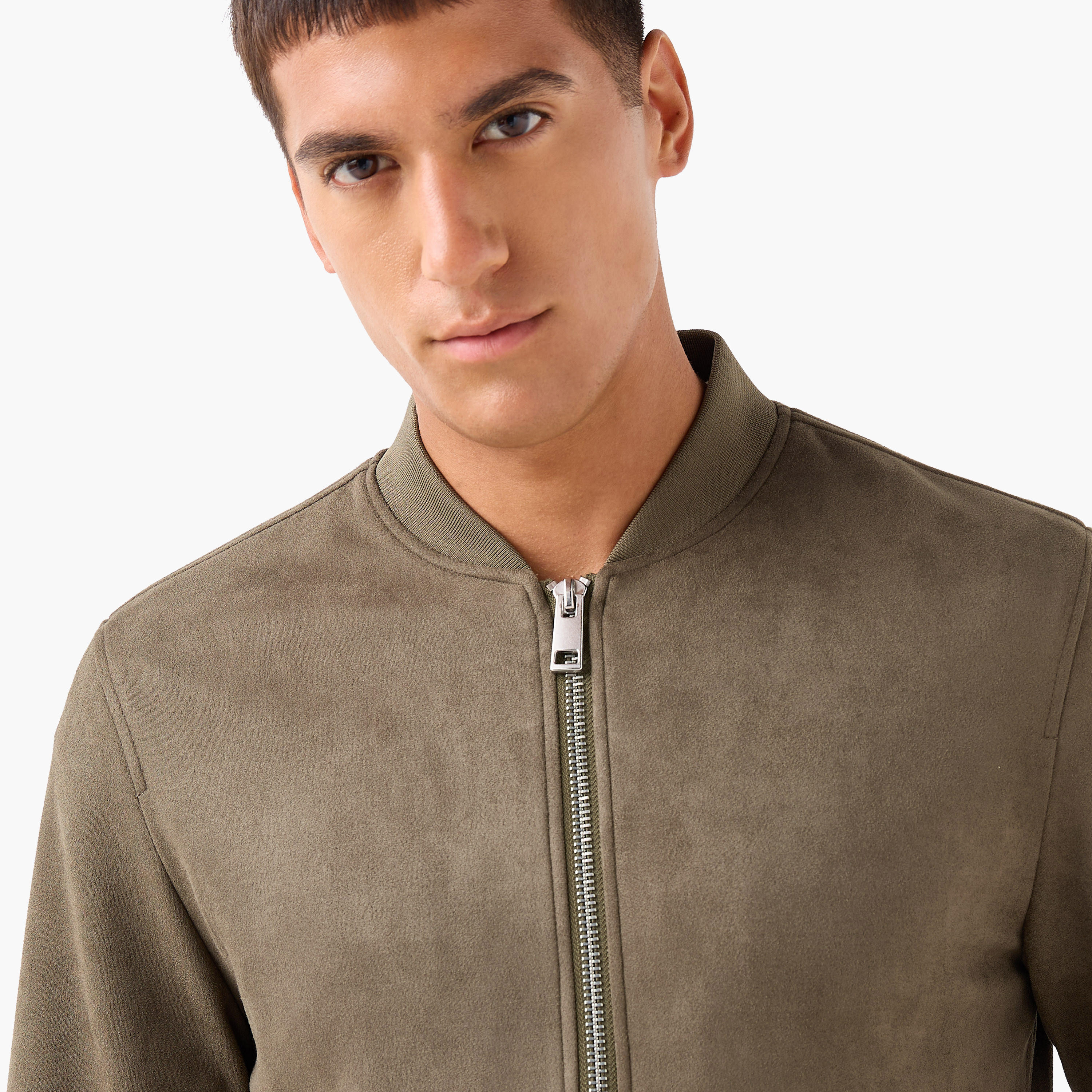 Men Regular Fit Mandarin Collar Bomber Jacket-men-clothing-jacketsandblazers-jackets-image-5