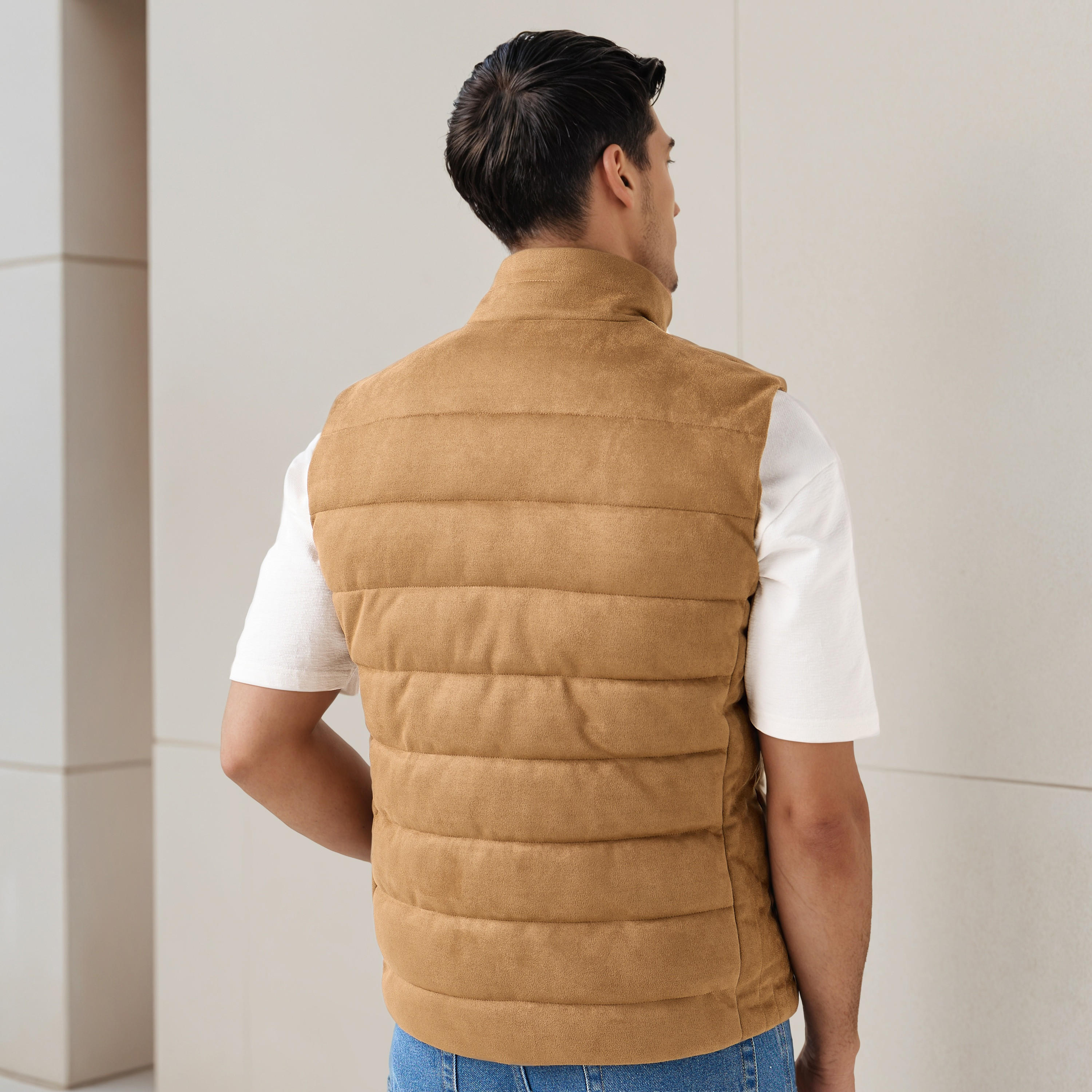 Men Regular Fit Suede High Neck Sleeveless Jacket-men-clothing-jacketsandblazers-jackets-image-3