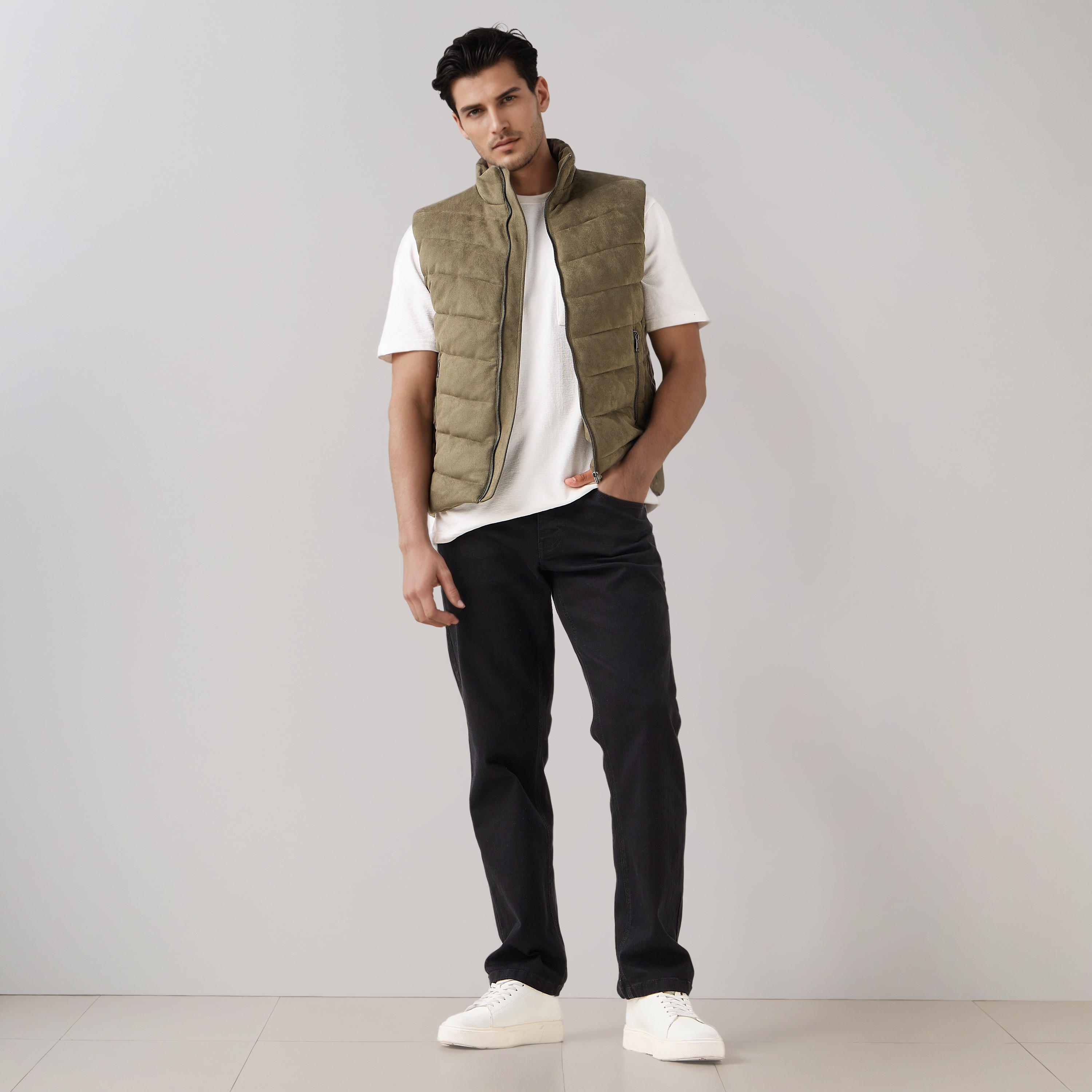 Men Regular Fit Suede High Neck Sleeveless Jacket-men-clothing-jacketsandblazers-jackets-image-2