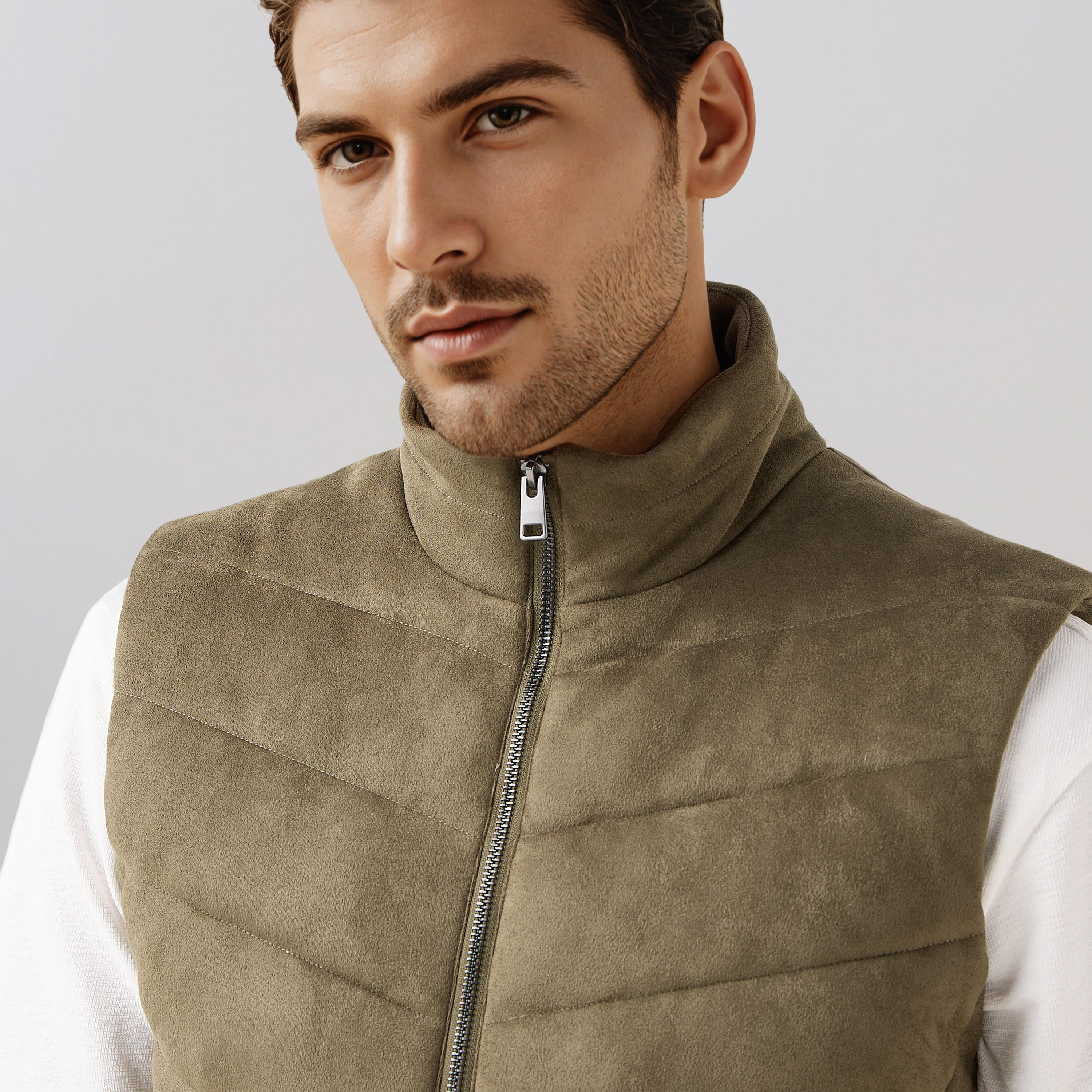 Men Regular Fit Suede High Neck Sleeveless Jacket-men-clothing-jacketsandblazers-jackets-image-5