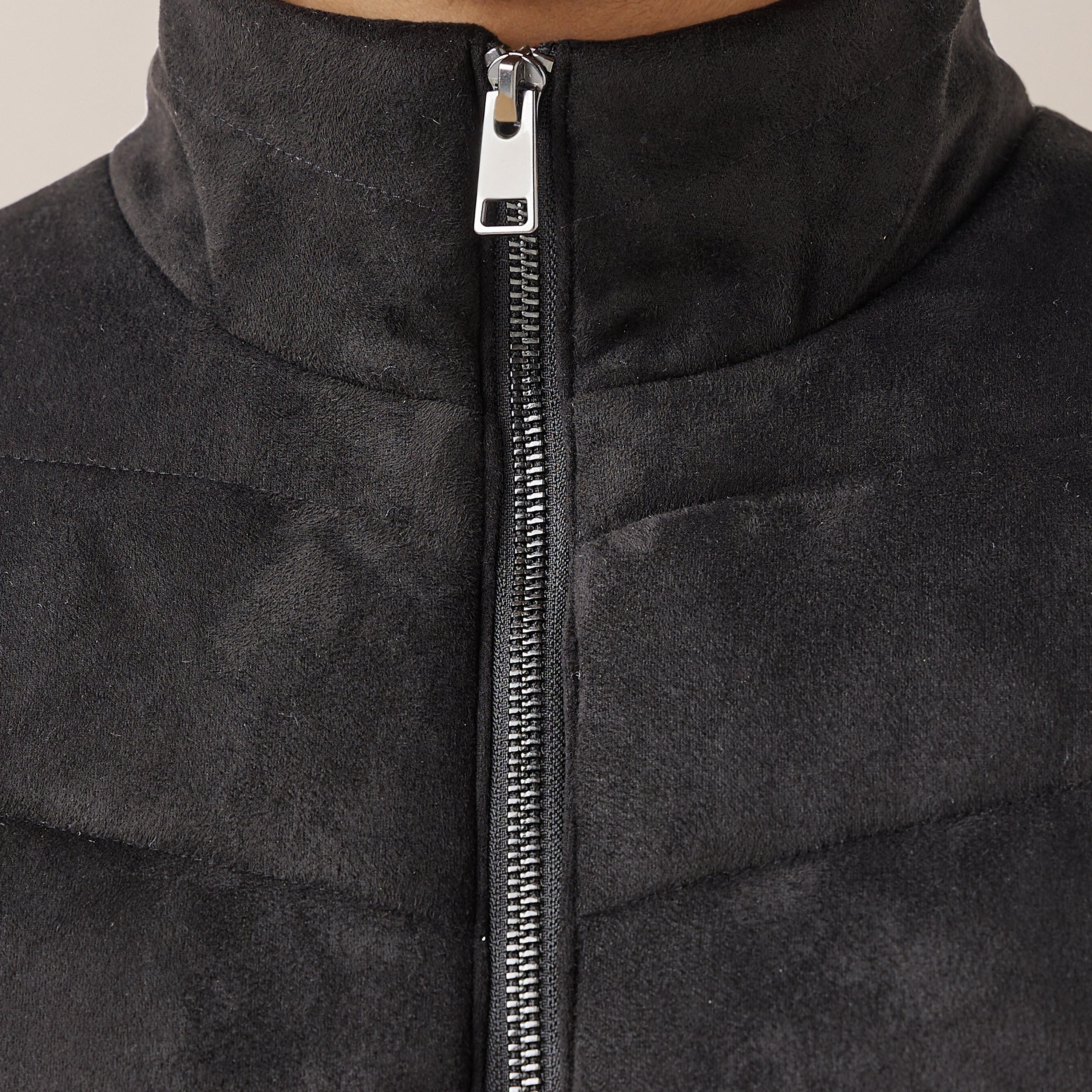 جاكيت سويدي دون أكمام بقصّة عادية وياقة عالية للرجال-men-clothing-jacketsandblazers-jackets-image-4