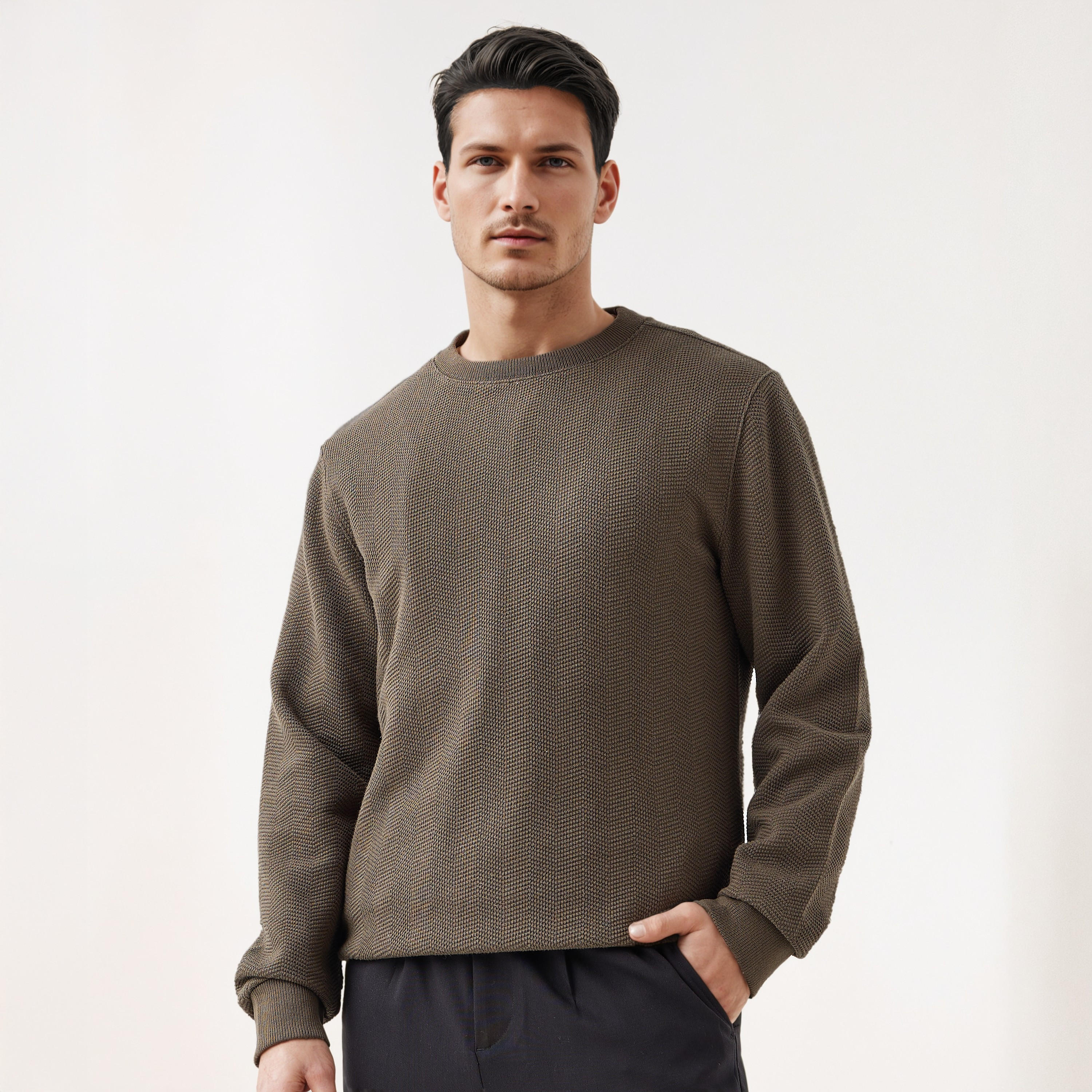 سويت شيرت بارز الملمس بياقة ضيقة-men-winterwear-hoodiesandsweatshirts-image-1