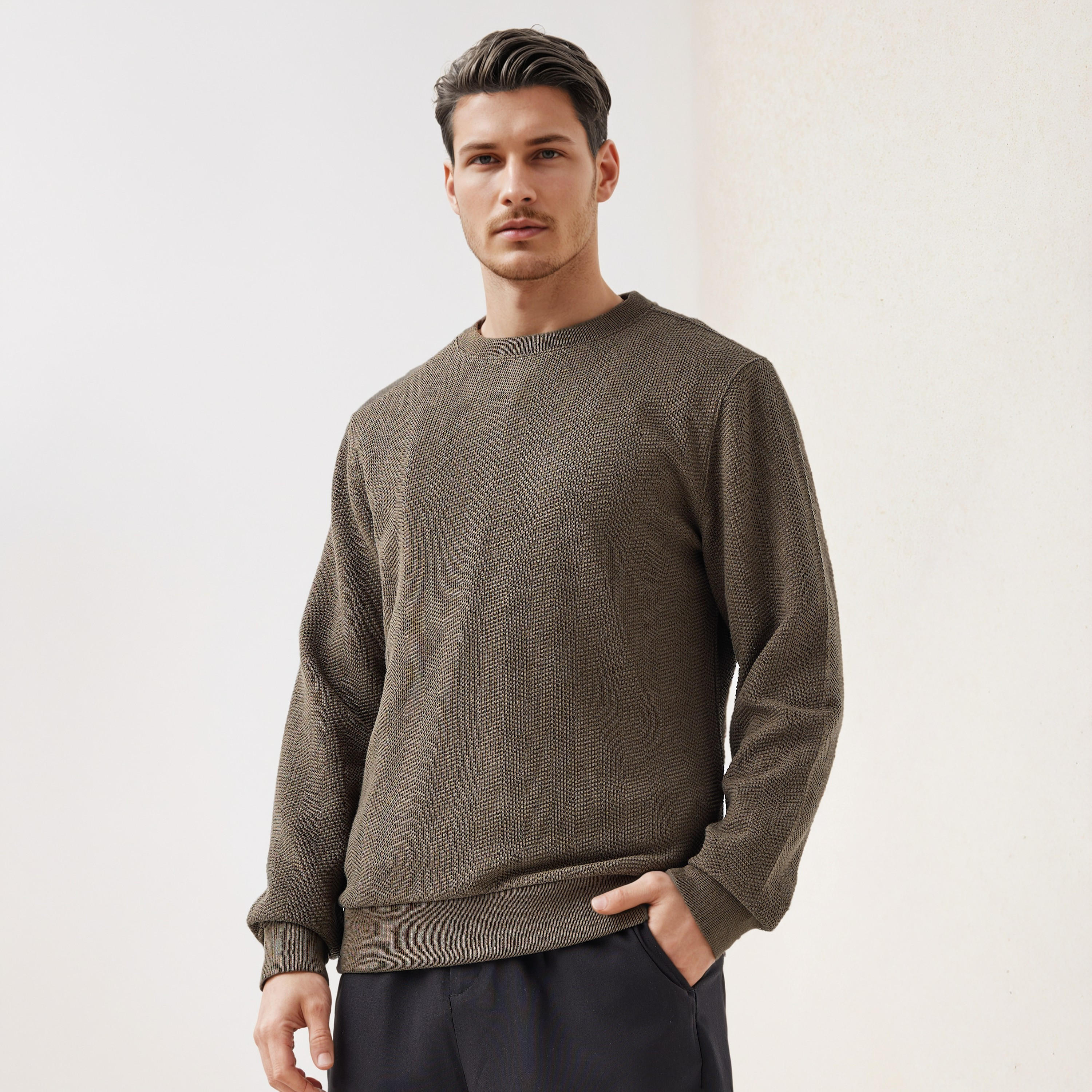 سويت شيرت بارز الملمس بياقة ضيقة-men-winterwear-hoodiesandsweatshirts-image-5