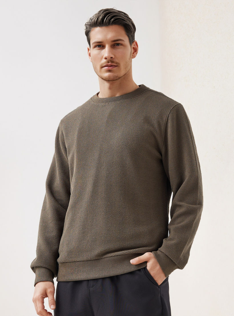 سويت شيرت بارز الملمس بياقة ضيقة-men-winterwear-hoodiesandsweatshirts-image-5