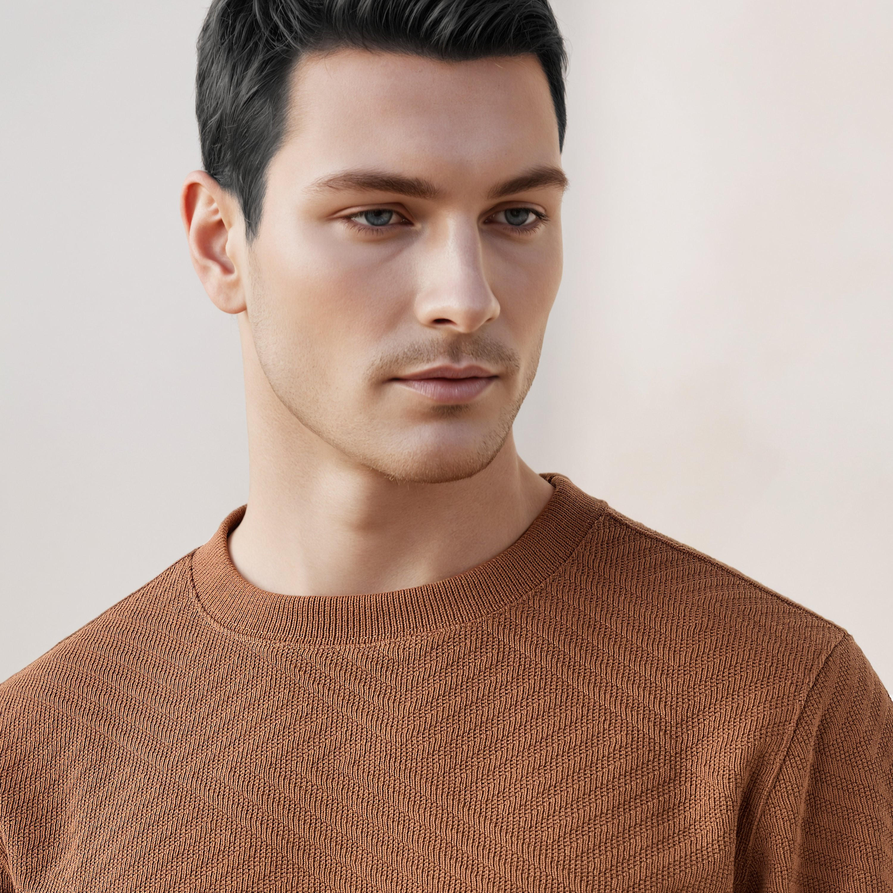 Textured Jacquard Sweatshirt with Crew Neck-men-winterwear-hoodiesandsweatshirts-image-4