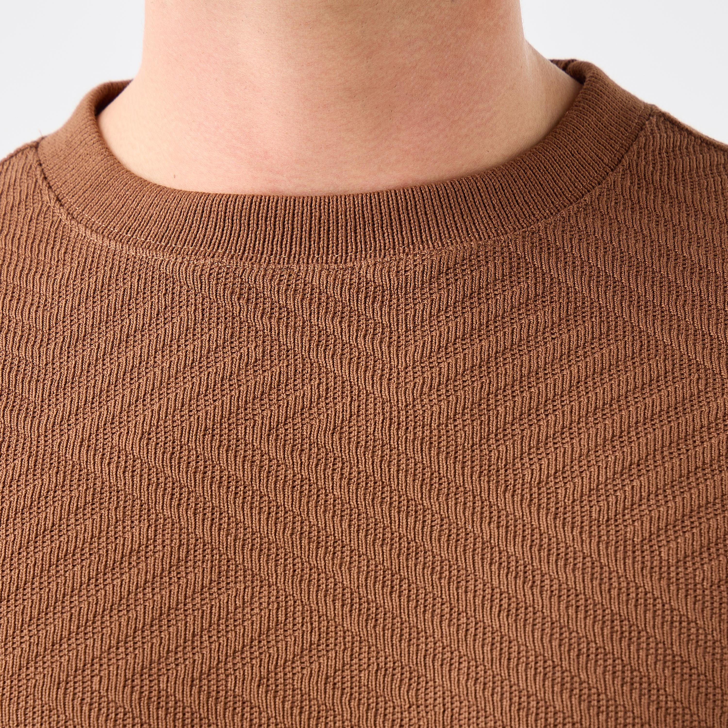 Textured Jacquard Sweatshirt with Crew Neck-men-winterwear-hoodiesandsweatshirts-image-5