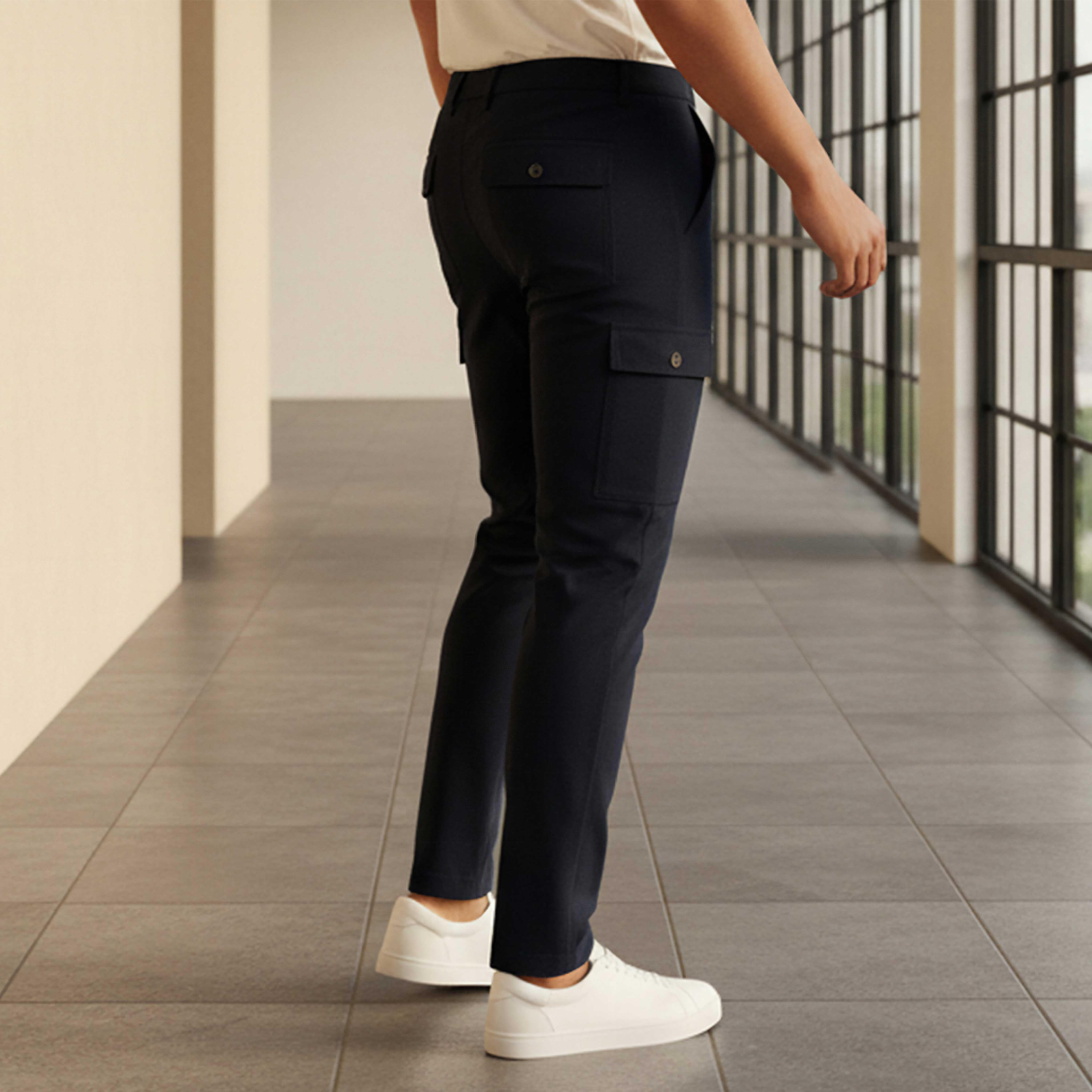 Men Slim Fit Flexi Waist Trousers-men-clothing-bottoms-trousersandchinos-trousers-image-2