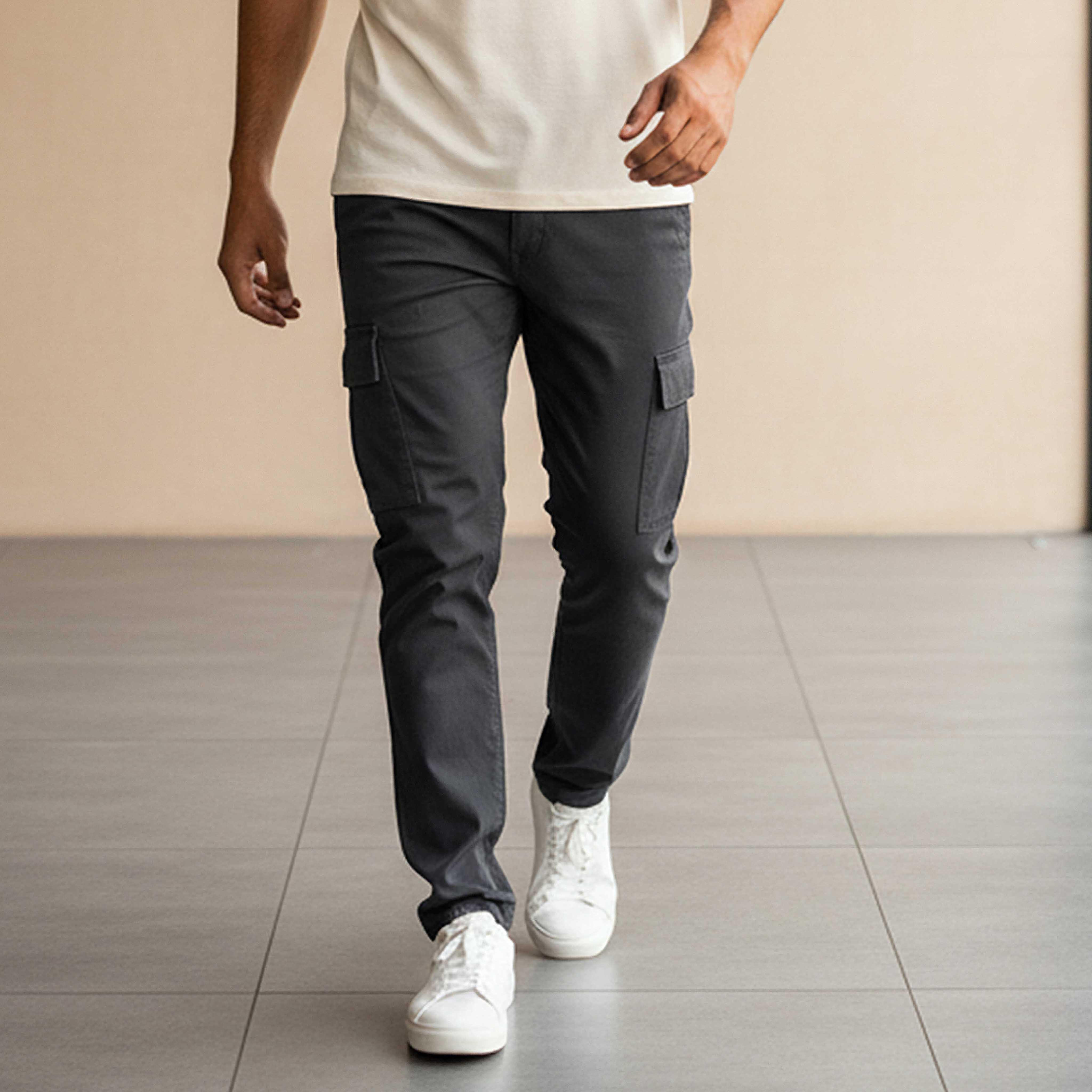 Men Slim Fit Flexi Waist Trousers-men-clothing-bottoms-trousersandchinos-trousers-image-1