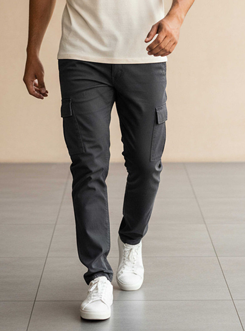 Men Slim Fit Flexi Waist Trousers-men-clothing-bottoms-trousersandchinos-trousers-image-1