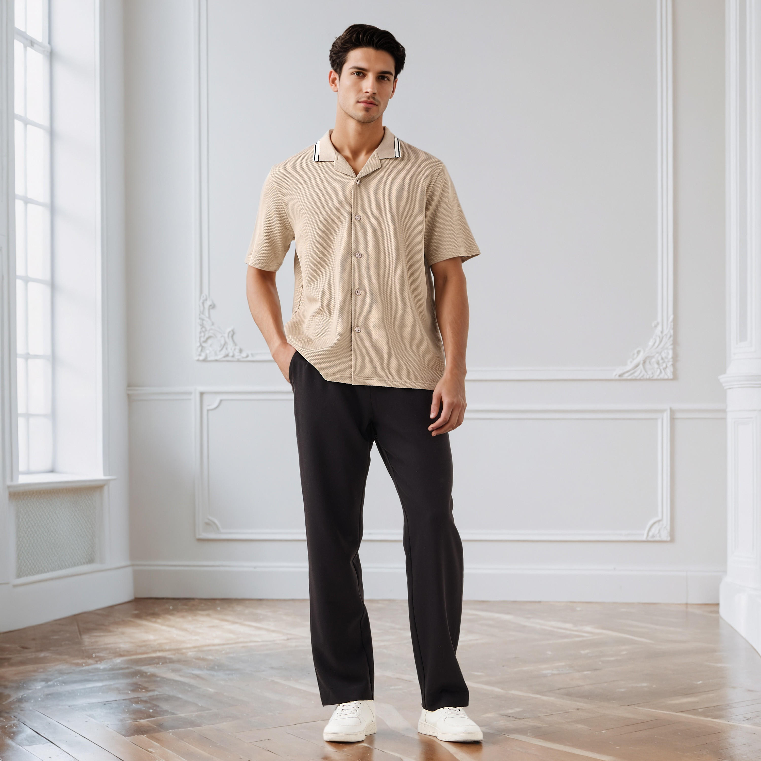 Regular Fit Jacquard Textured Shirt-men-clothing-shirts-image-3