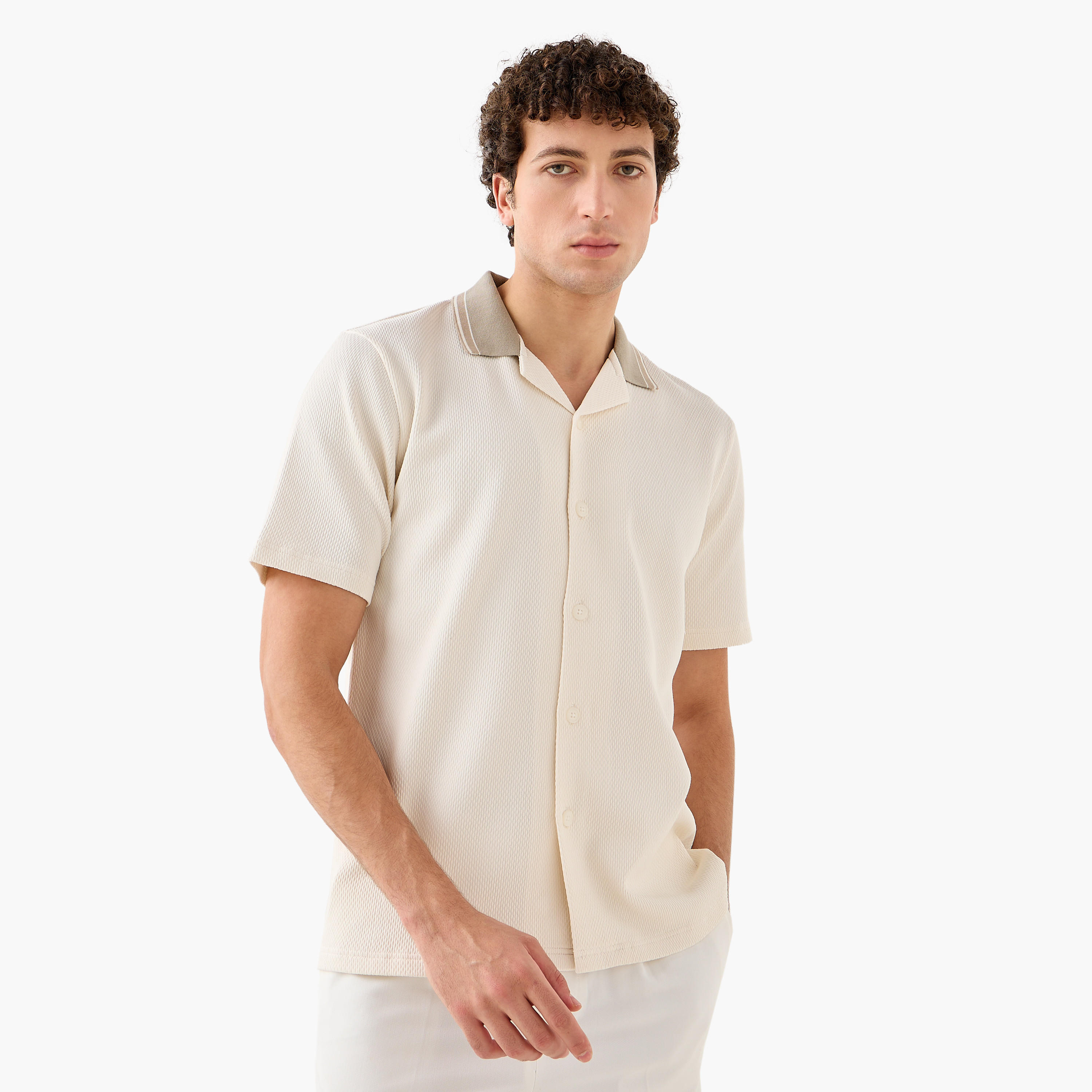Regular Fit Jacquard Textured Shirt-men-clothing-shirts-image-1