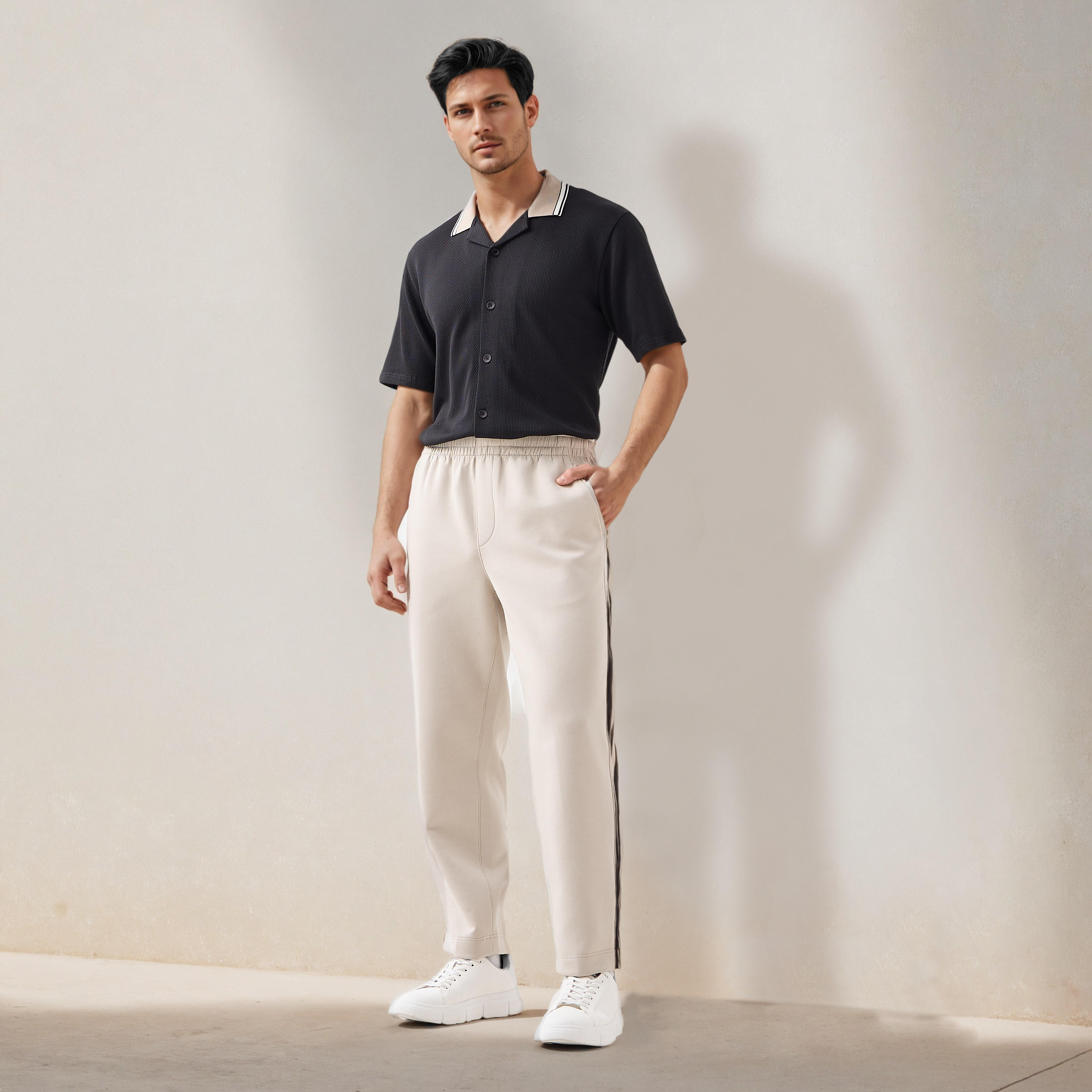 قميص جاكار بارز الملمس بقصة عادية-men-clothing-shirts-image-4