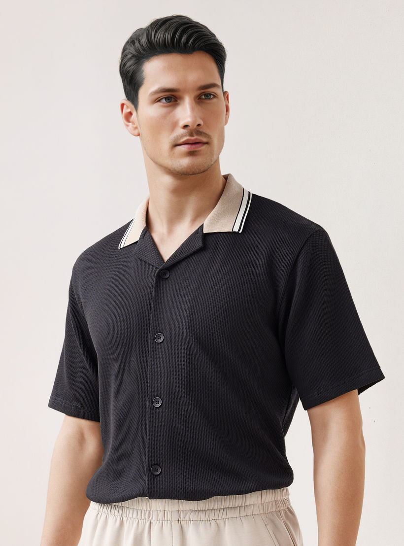 Regular Fit Jacquard Textured Shirt-men-clothing-shirts-image-4
