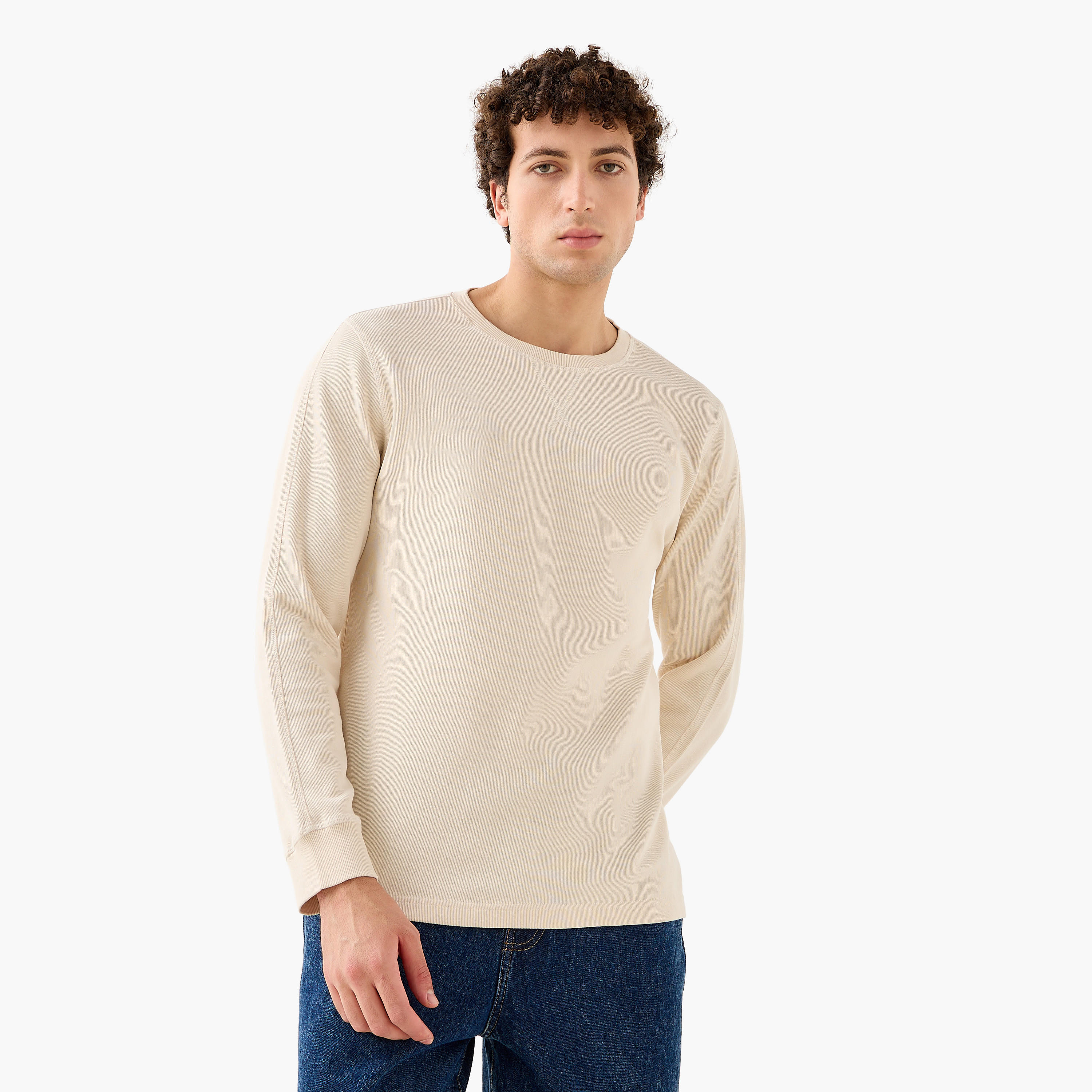 Fine Ribbed Sweatshirt-men-winterwear-hoodiesandsweatshirts-image-6