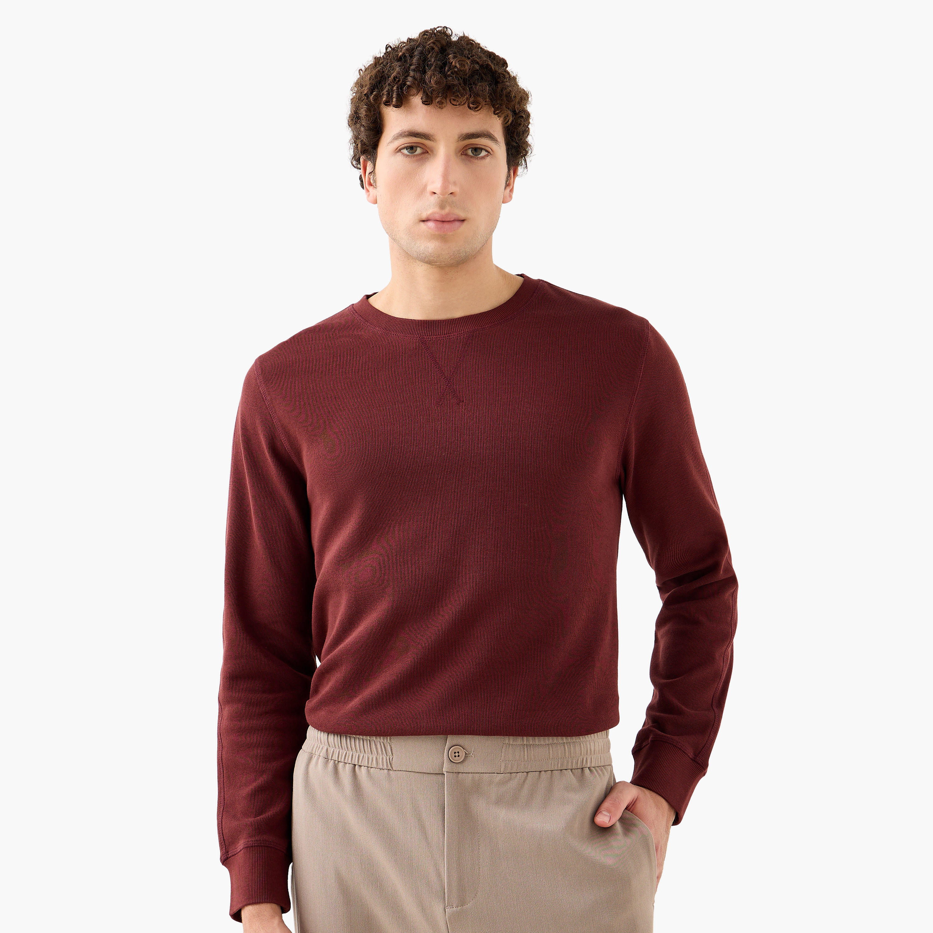 Fine Ribbed Sweatshirt-men-winterwear-hoodiesandsweatshirts-image-1