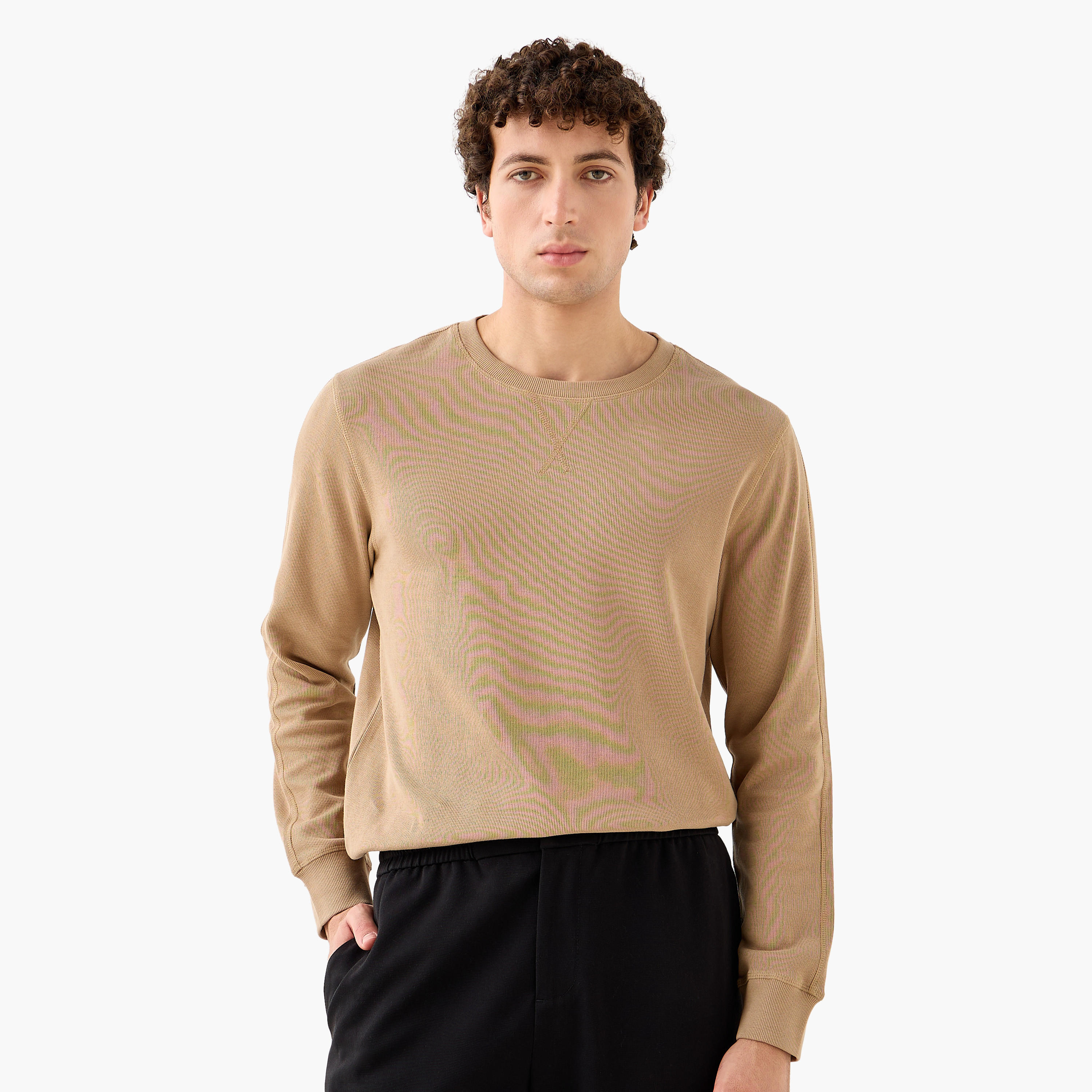 Fine Ribbed Sweatshirt-men-winterwear-hoodiesandsweatshirts-image-1