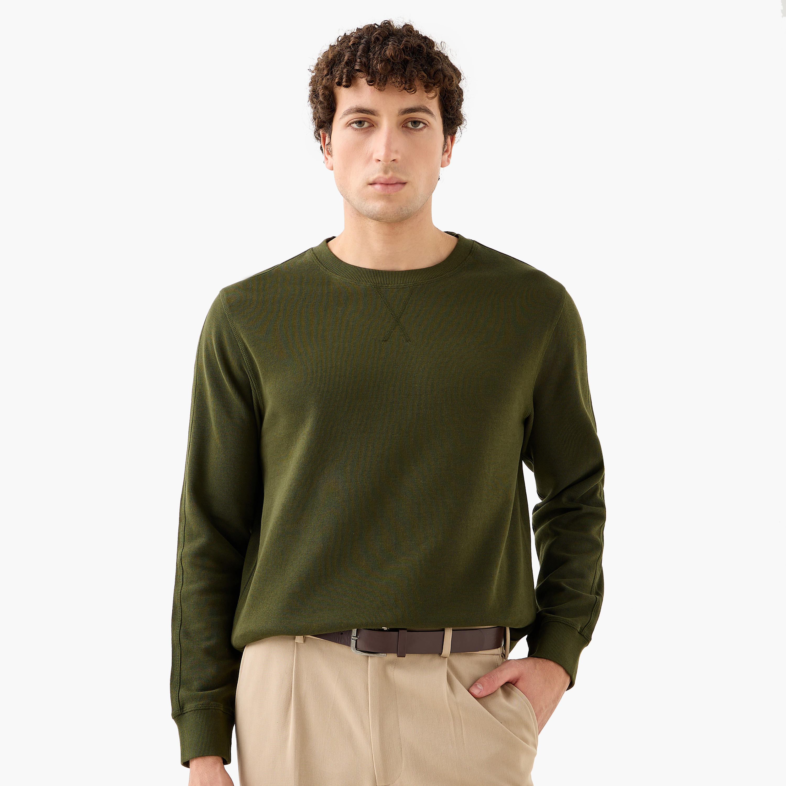 Fine Ribbed Sweatshirt-men-winterwear-hoodiesandsweatshirts-image-1