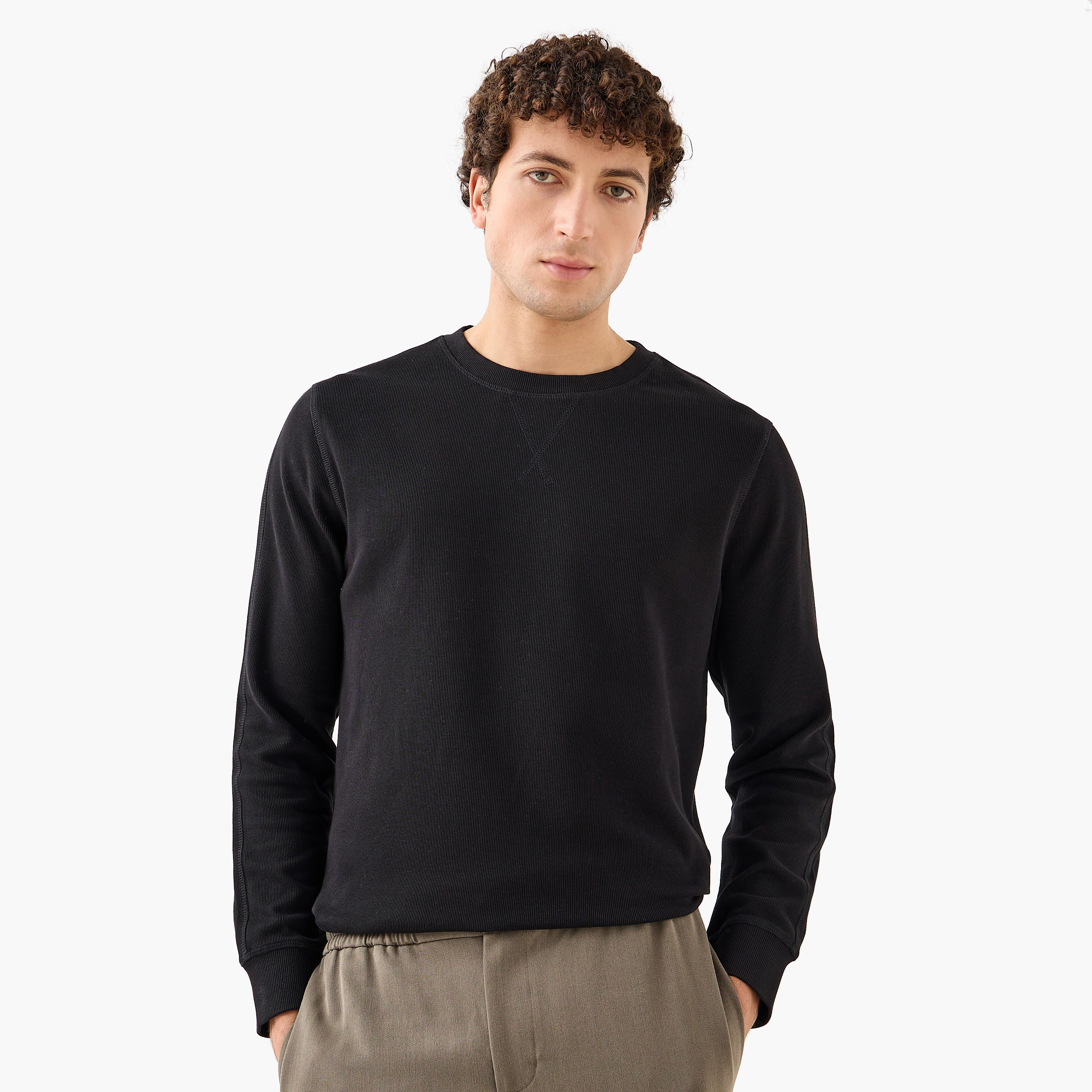 Fine Ribbed Sweatshirt-men-winterwear-hoodiesandsweatshirts-image-1