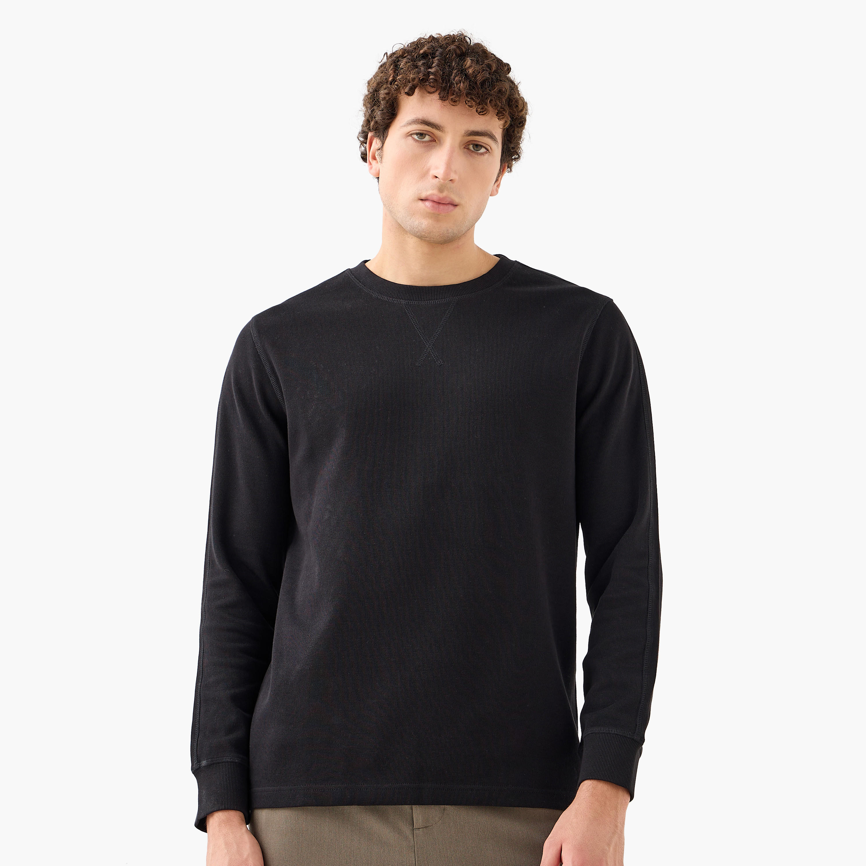Fine Ribbed Sweatshirt-men-winterwear-hoodiesandsweatshirts-image-6