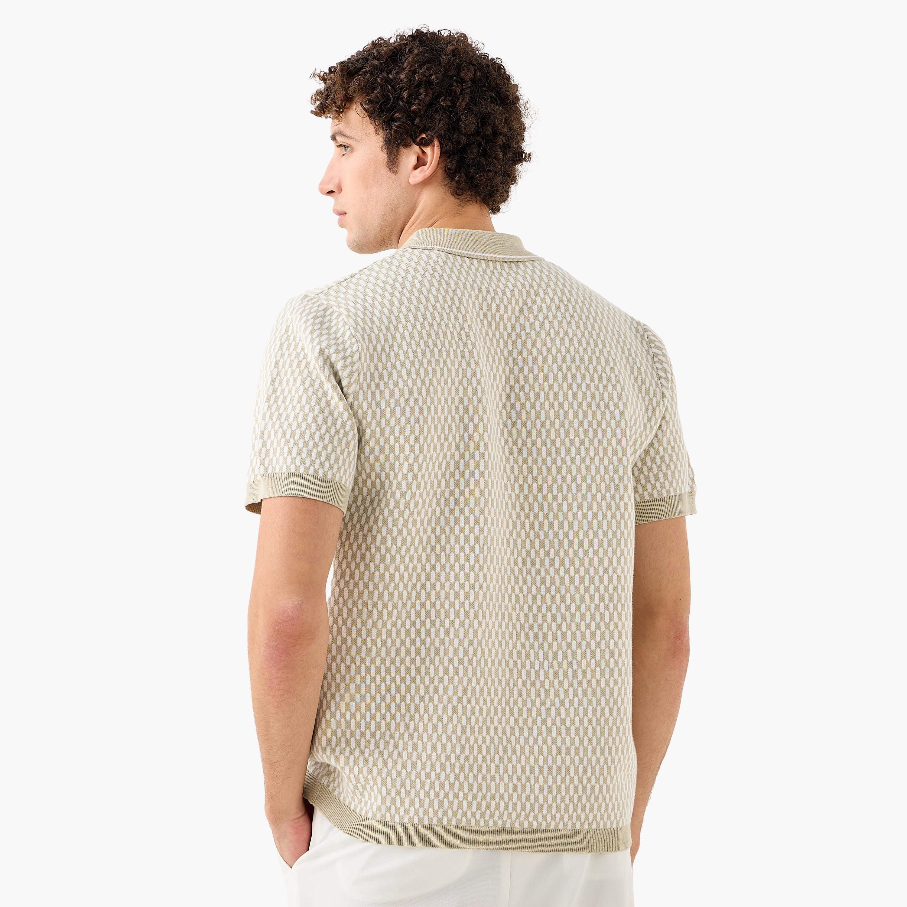 Textured Polo T-shirt with Zip Closure-men-clothing-tshirtsandpolos-polos-image-3