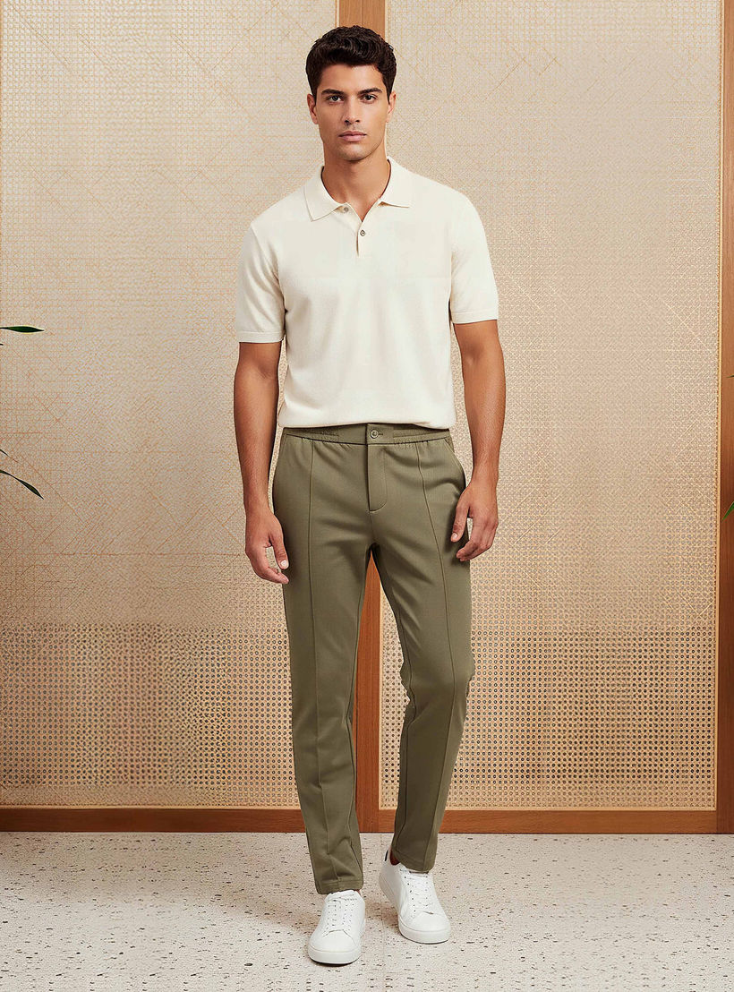 Men's Slim Fit Viscose Blend Flexi Waist Trousers-men-clothing-bottoms-trousersandchinos-trousers-image-2