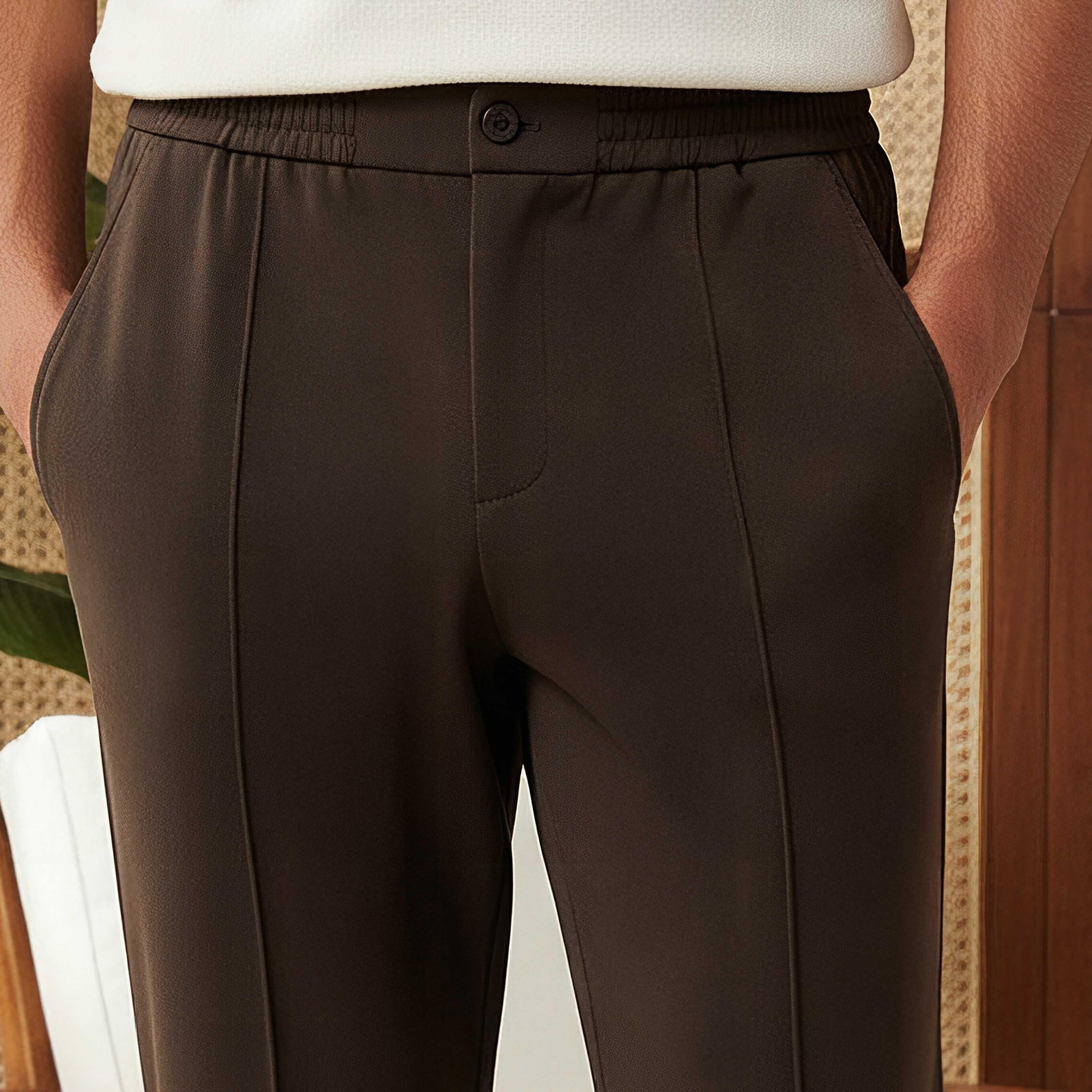 Men's Slim Fit Viscose Blend Flexi Waist Trousers-men-clothing-bottoms-trousersandchinos-trousers-image-4