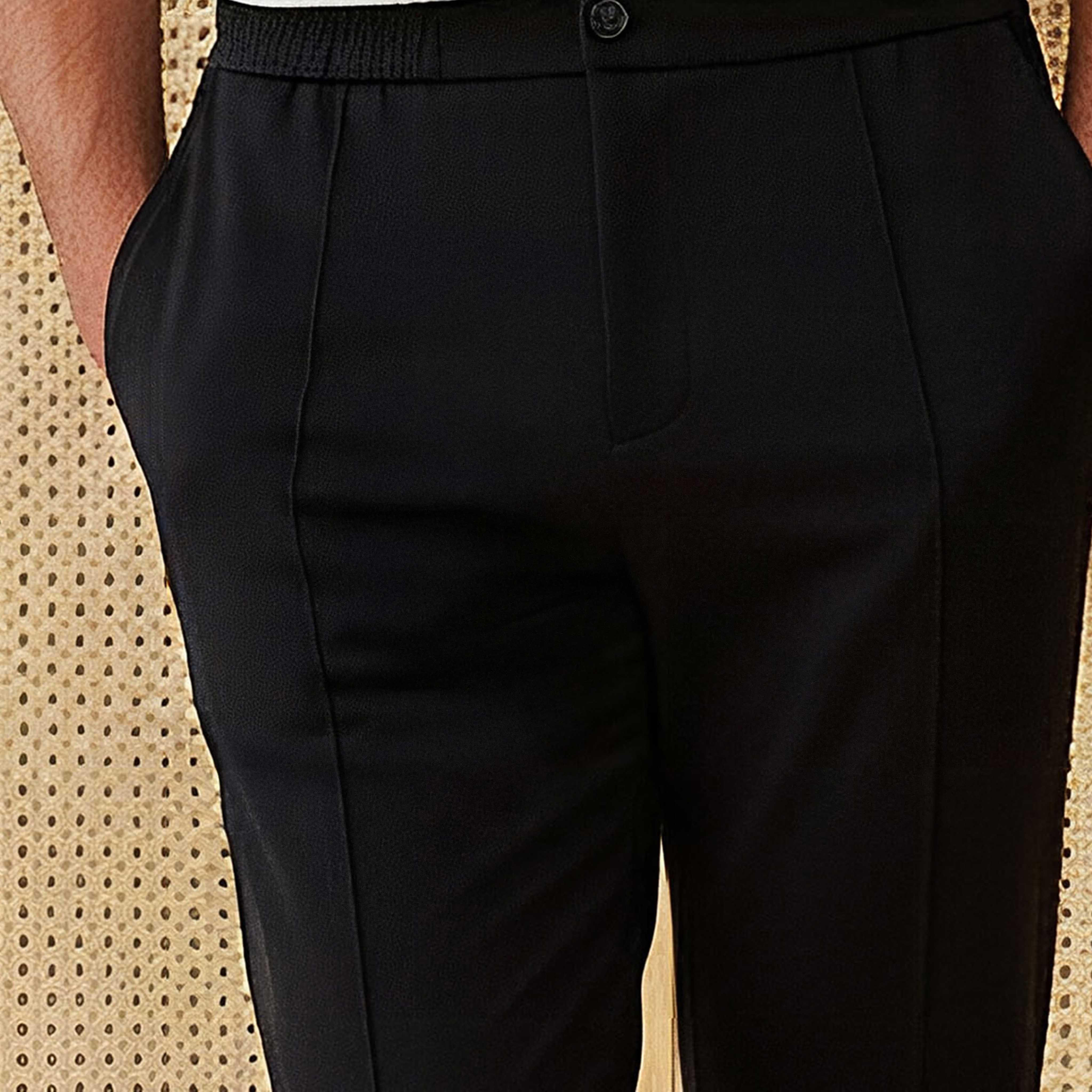 بنطلون رجالي من مزيج الفيسكوز بقصّة عادية وخصر مطاطي-men-clothing-bottoms-trousersandchinos-trousers-image-4