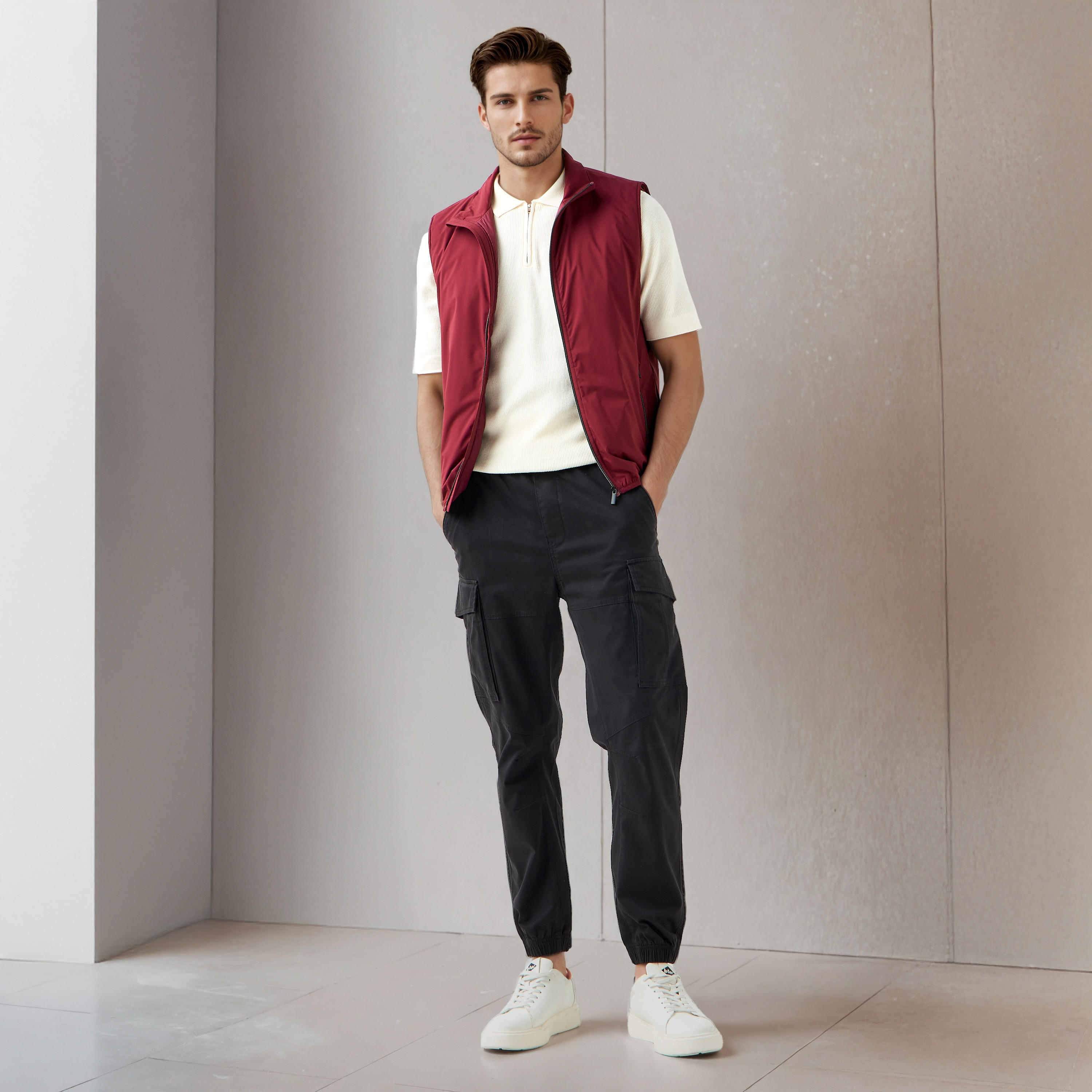 Men Regular Fit High Neck Gilet-men-clothing-jacketsandblazers-jackets-image-2