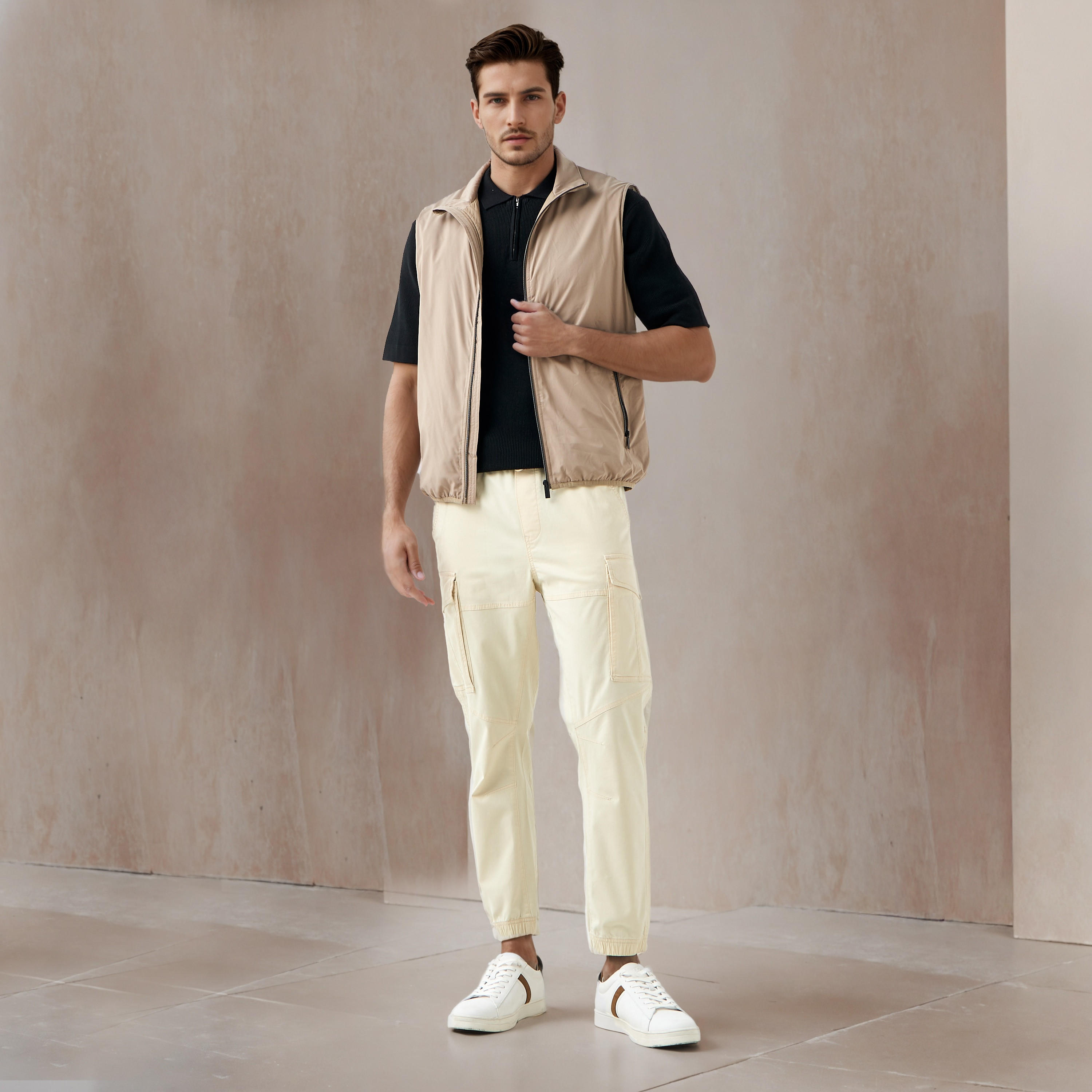 Men Regular Fit High Neck Gilet-men-clothing-jacketsandblazers-jackets-image-2