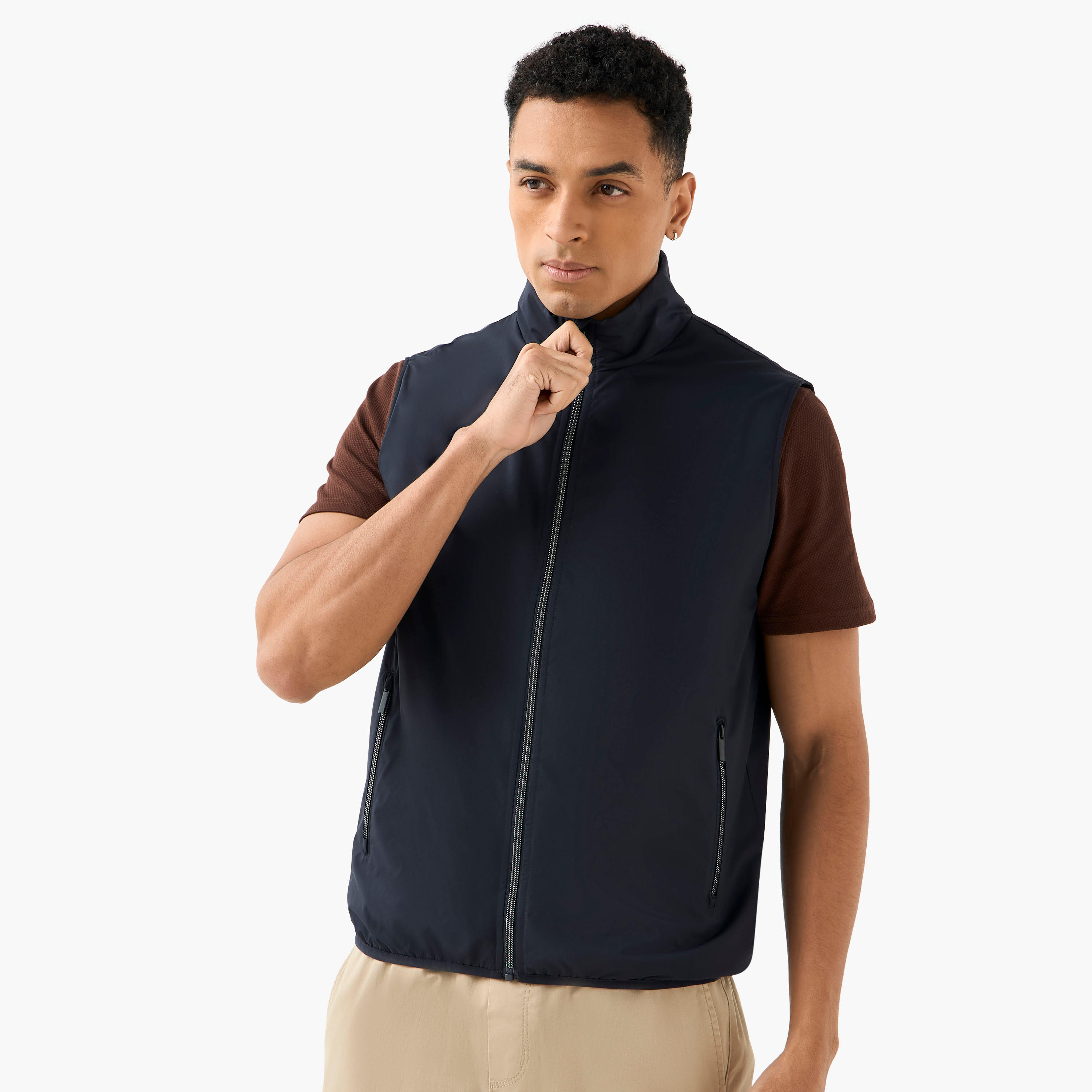 Men Regular Fit High Neck Gilet-men-clothing-jacketsandblazers-jackets-image-1