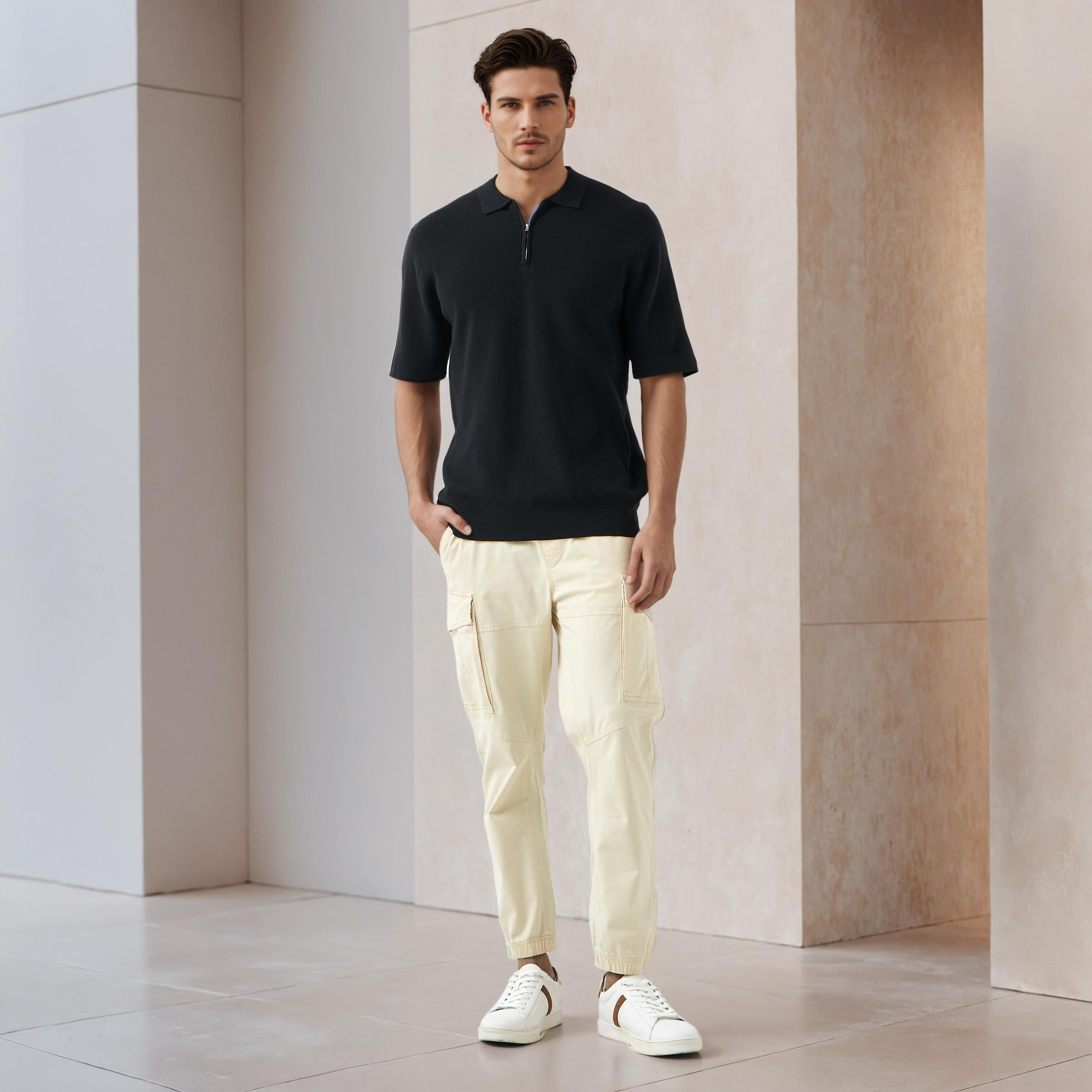 Men Slim Fit Cargo Flexi Waist Joggers-men-clothing-bottoms-joggers-image-2