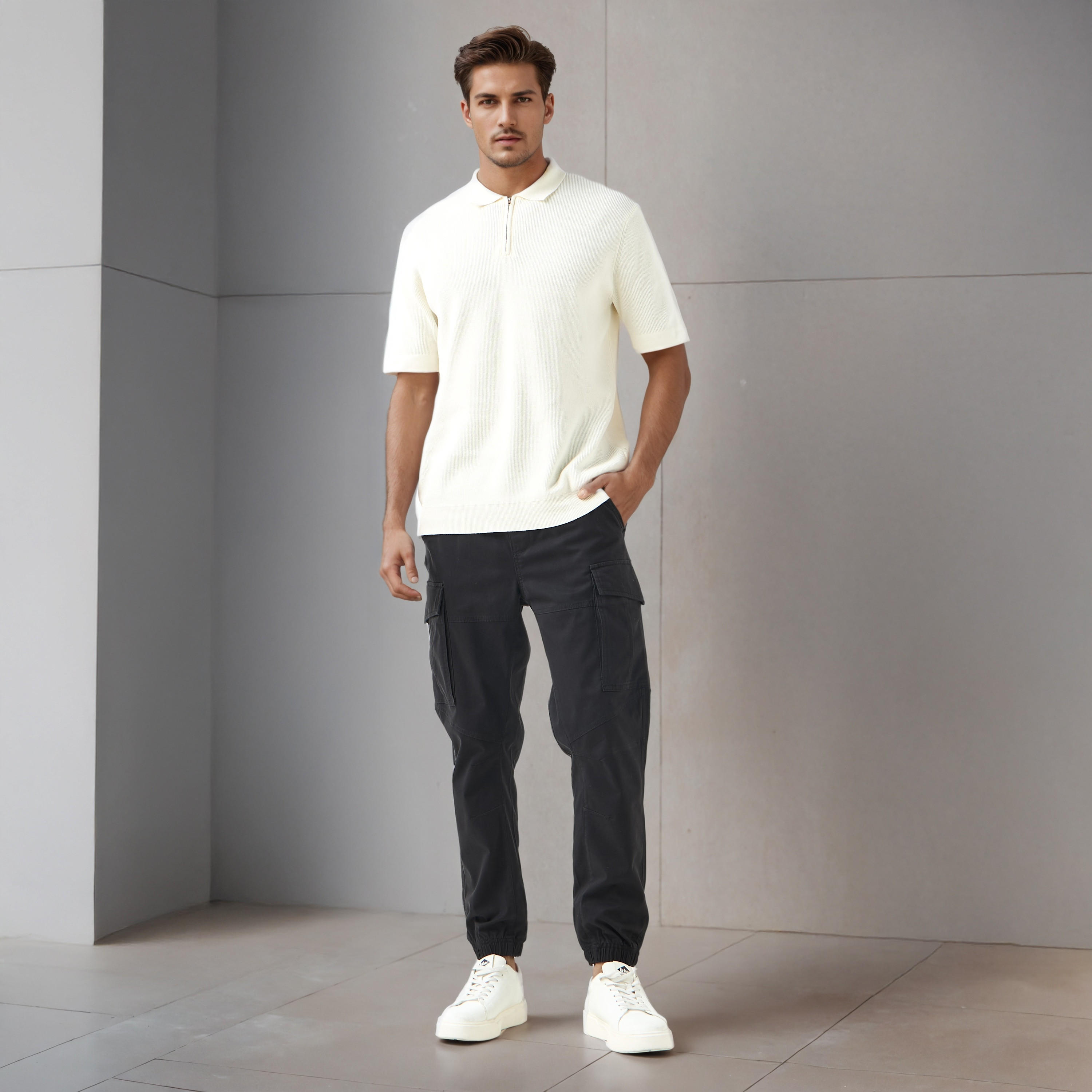 Men Slim Fit Cargo Flexi Waist Joggers-men-clothing-bottoms-joggers-image-2