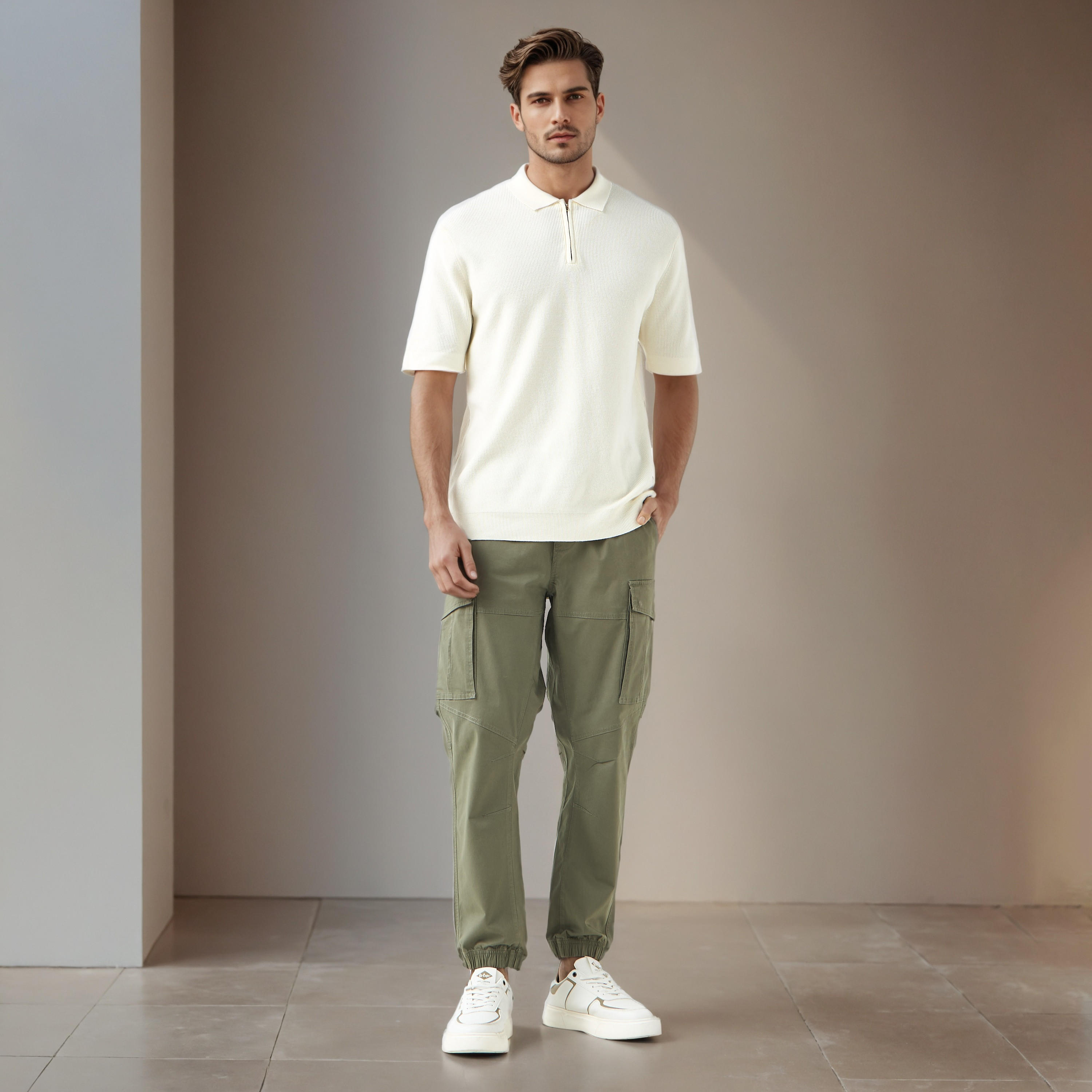 بنطلون رياضي كارجو رجالي بقصّة مريحة وخصر مطاطي-men-clothing-bottoms-joggers-image-2