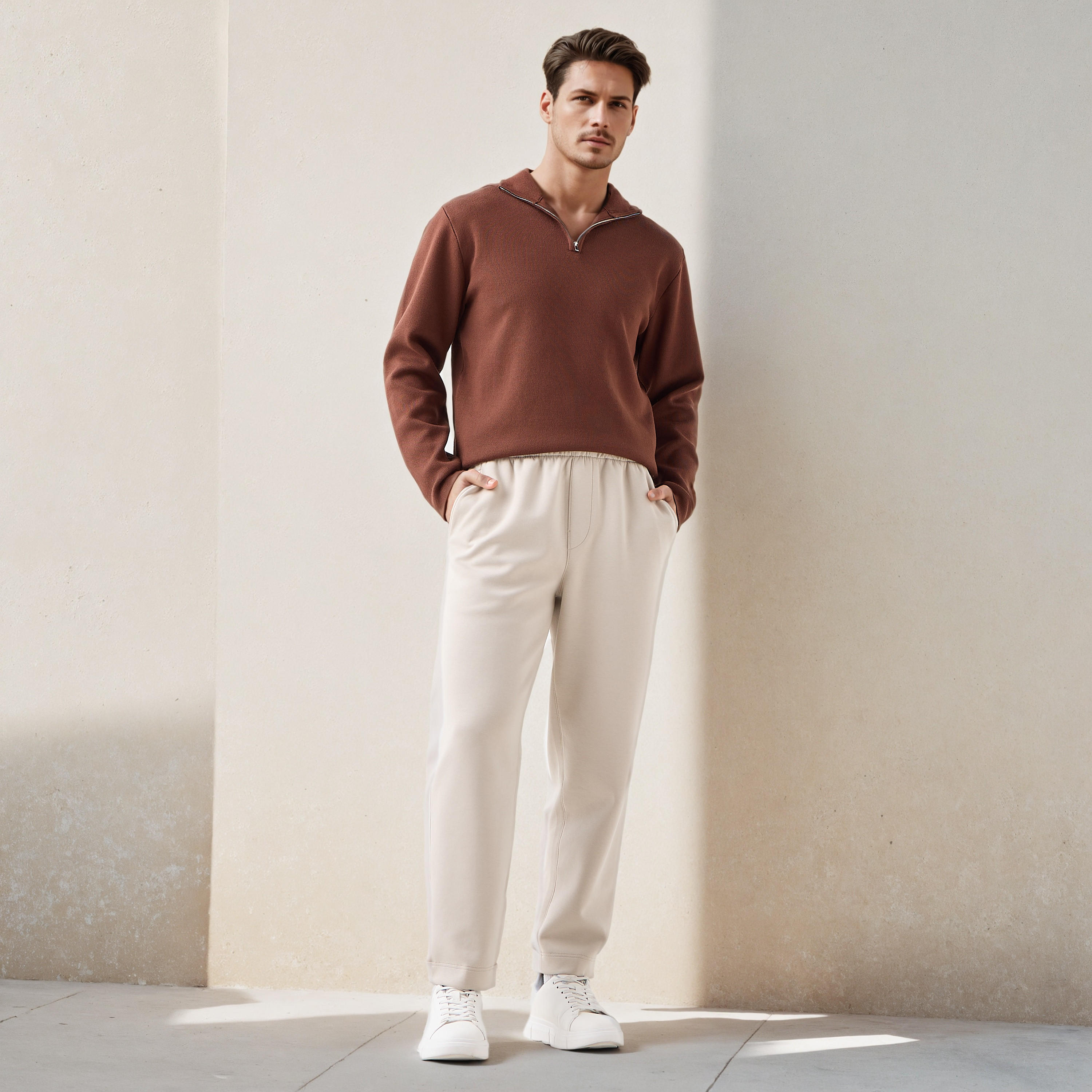 Textured Sweater with Mock Neck-men-clothing-sweatersandpullovers-image-2