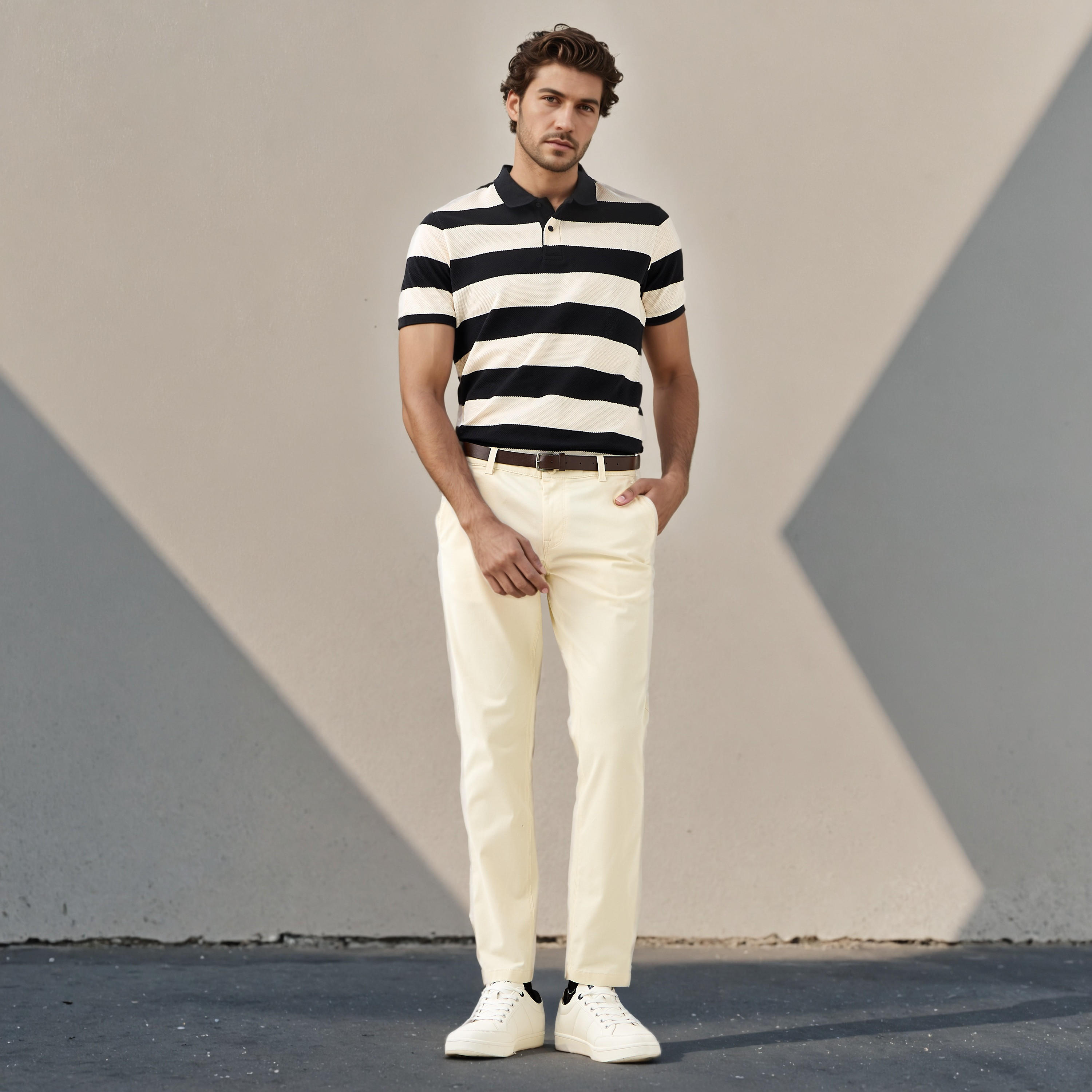 بنطلون تشينو بقصّة سليم وجيوب وحزام-men-clothing-bottoms-trousersandchinos-chinos-image-3