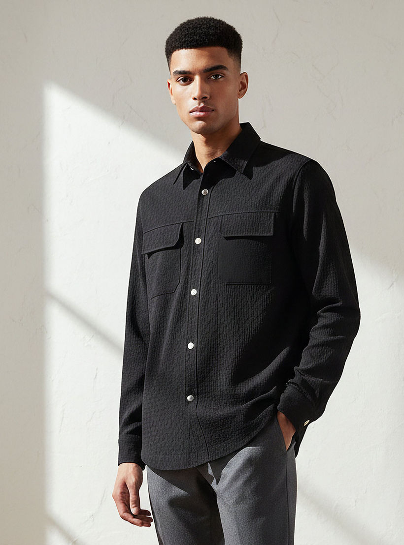 Emperor Men Regular Fit Textured Shacket-men-clothing-jacketsandblazers-jackets-image-1