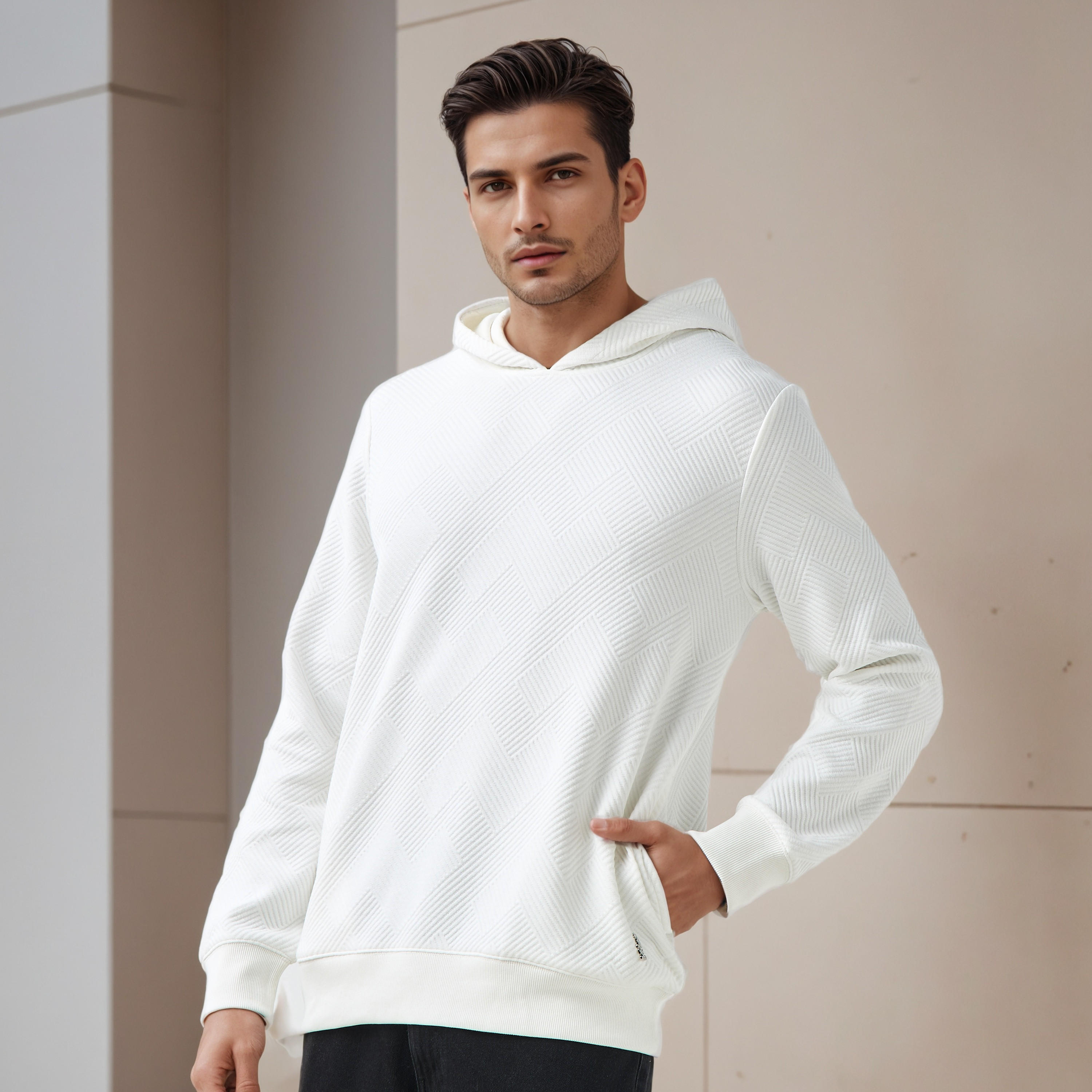Emperor Men Relaxed Fit Textured Jacquard Hoodie-men-winterwear-hoodiesandsweatshirts-image-1