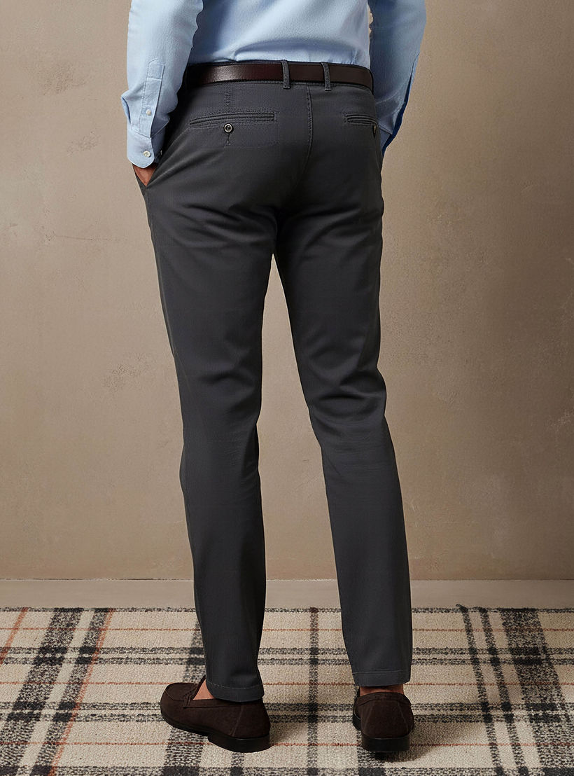 بنطلون تشينو رجالي من مزبج قطني بقصة سليم وحلقات حزام-men-clothing-bottoms-trousersandchinos-chinos-image-3