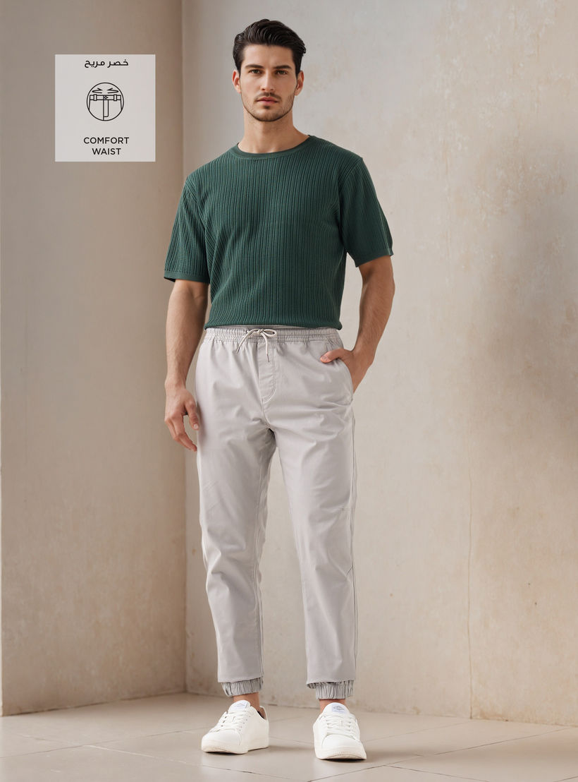 Drawstring Waist Flexi Waist Joggers-men-clothing-bottoms-joggers-image-2