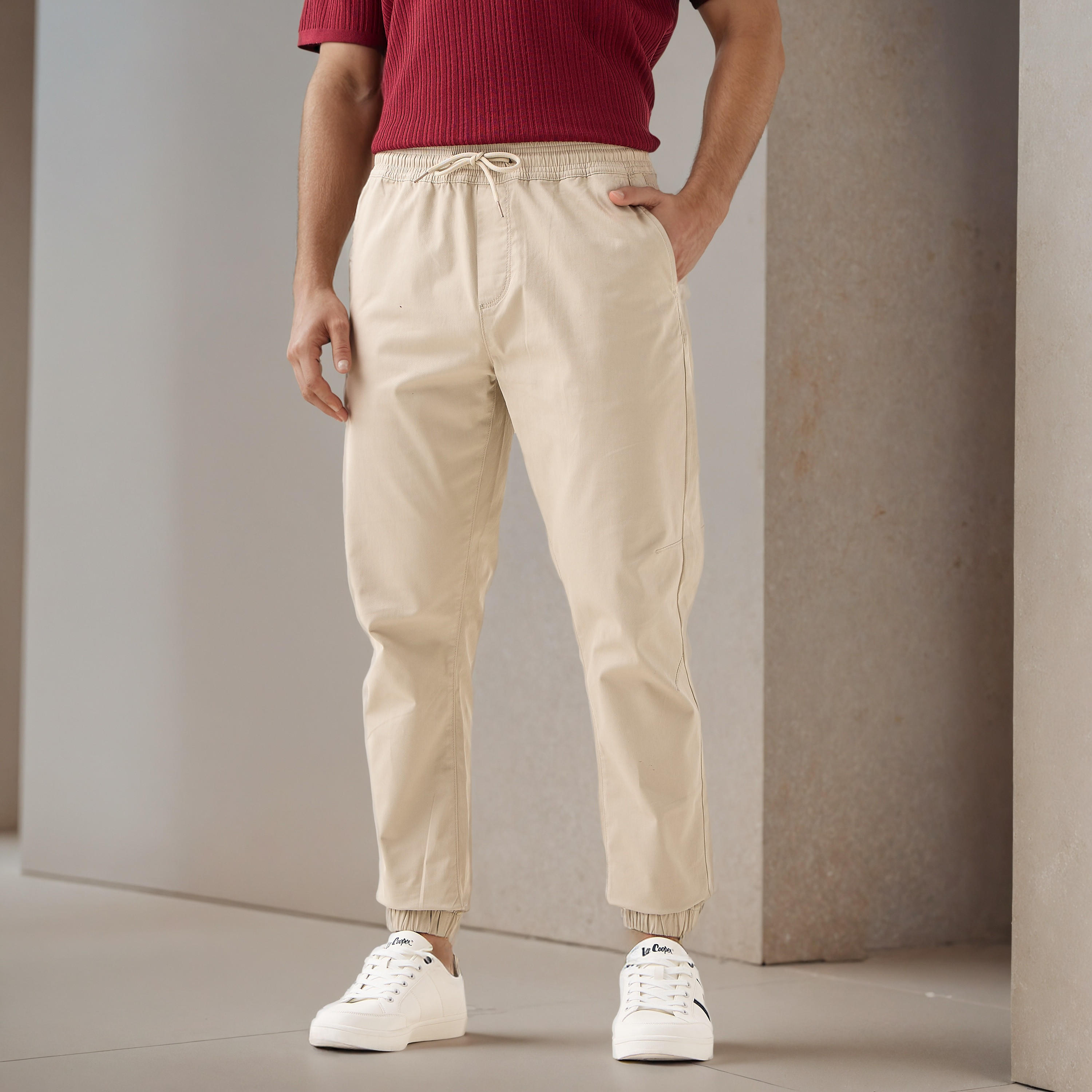 Drawstring Waist Flexi Waist Joggers-men-clothing-bottoms-joggers-image-2