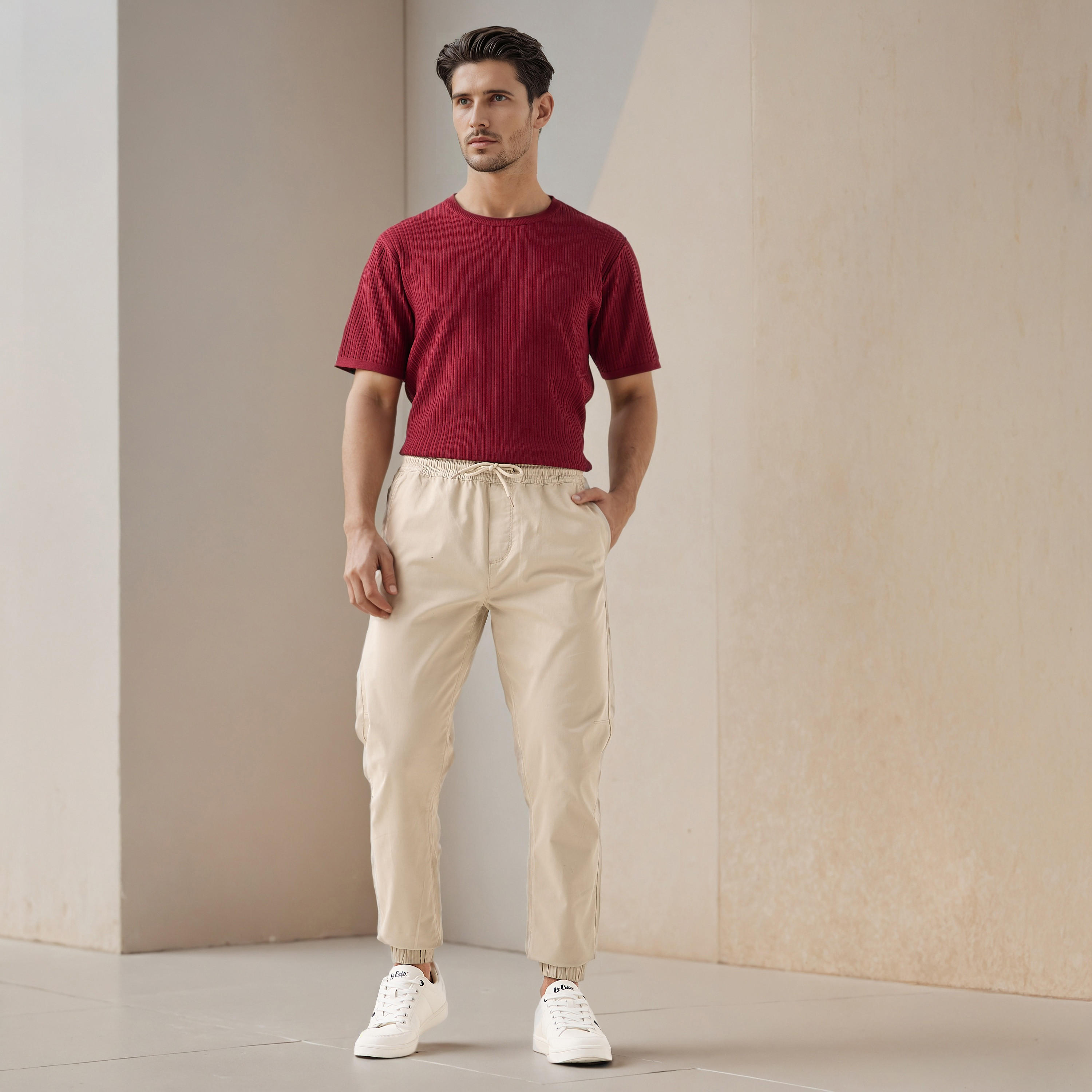 Drawstring Waist Flexi Waist Joggers-men-clothing-bottoms-joggers-image-3