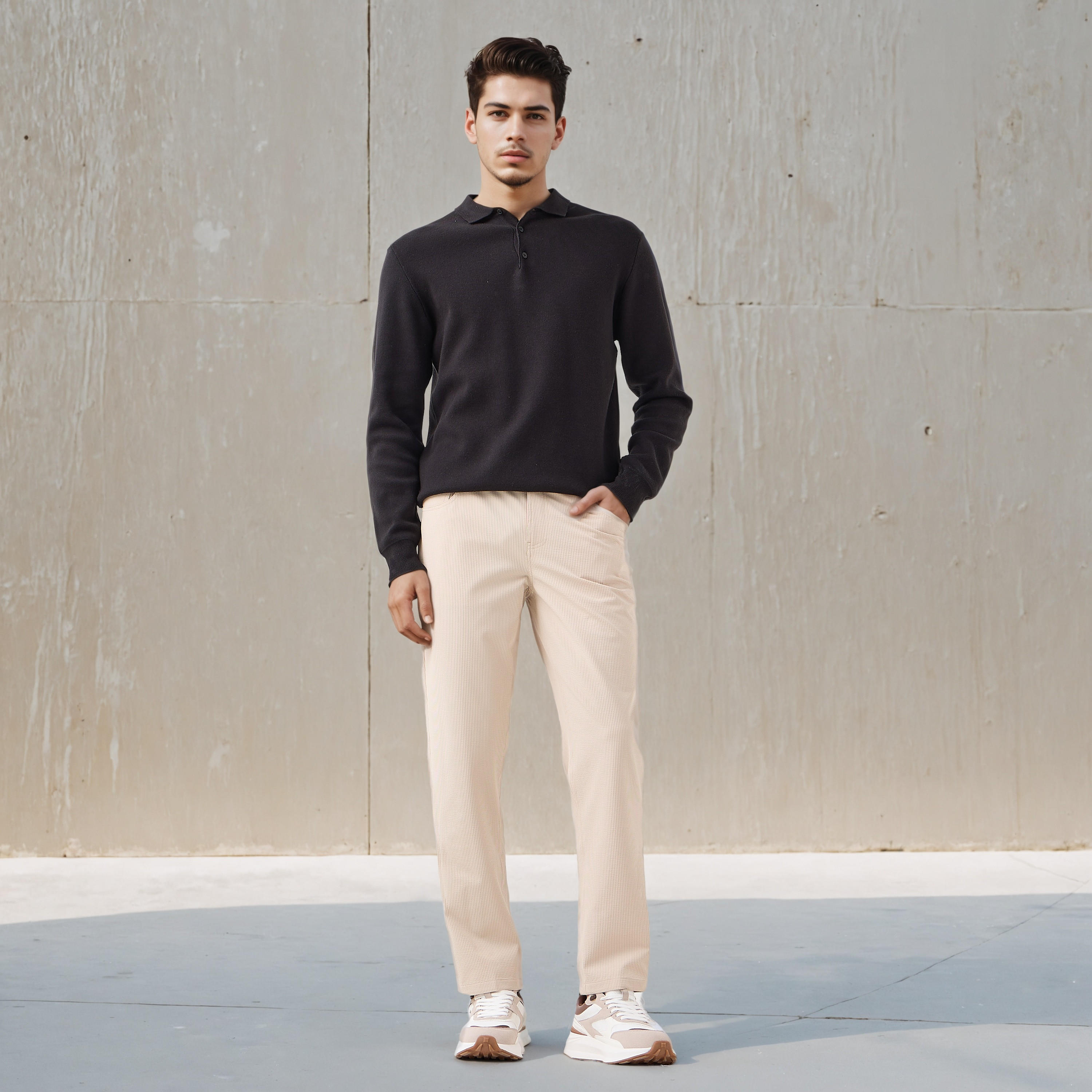 Emperor Men Regular Fit Flexi Waist Trousers-men-clothing-bottoms-trousersandchinos-trousers-image-2
